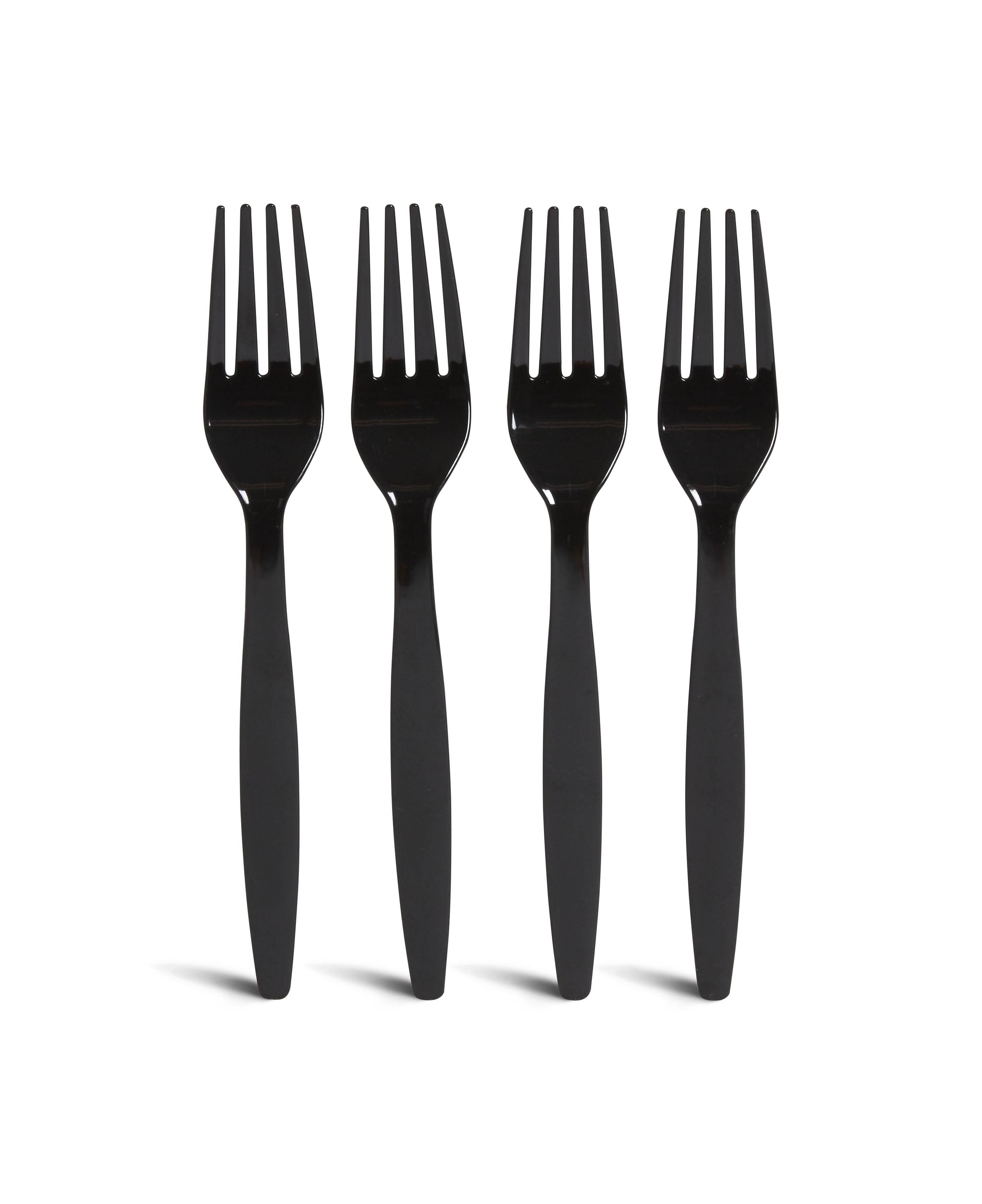 Perk™ Polystyrene Fork, Heavy-Weight, Black, 100/Pack