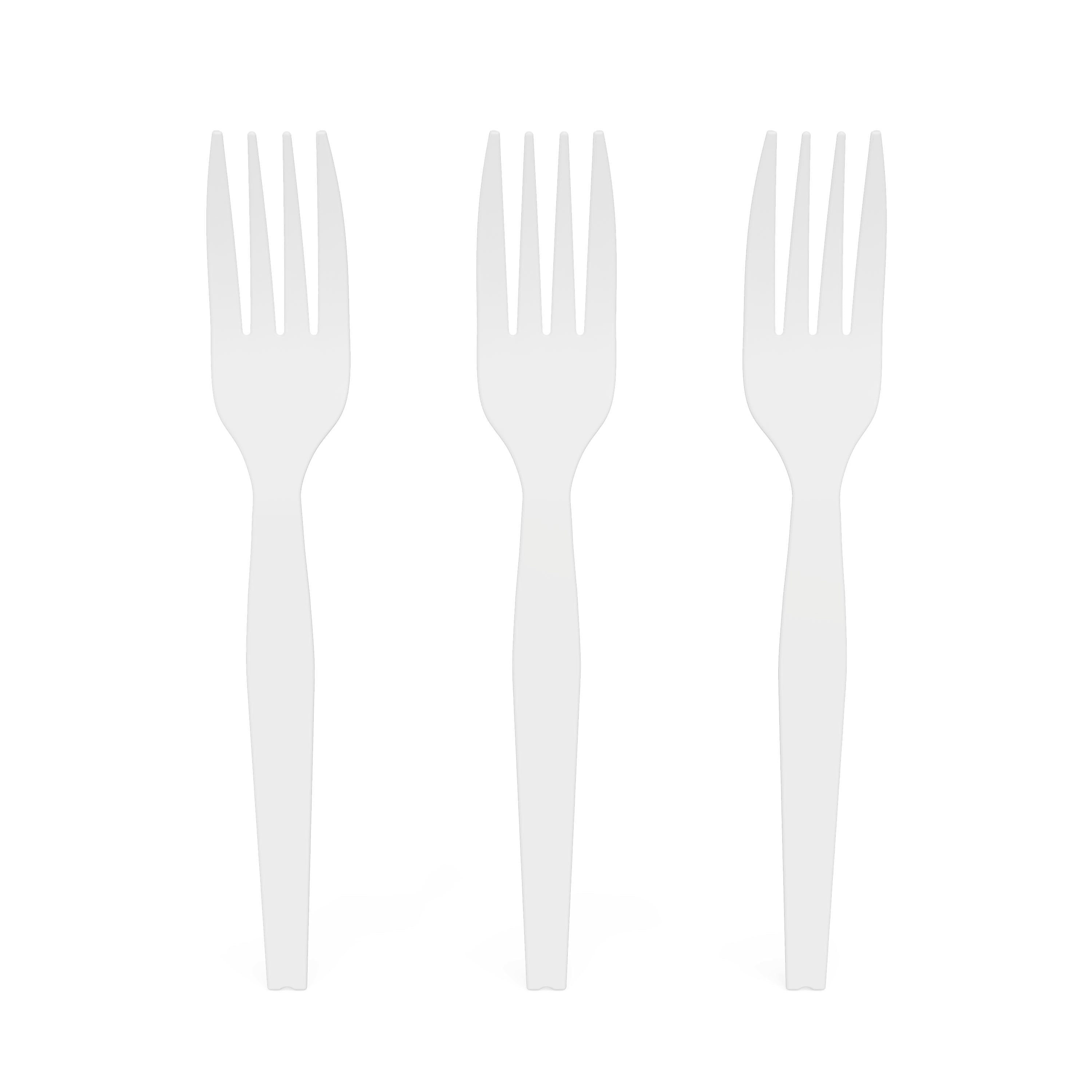 Perk™ Polystyrene Fork, Medium-Weight, White, 1000/Pack
