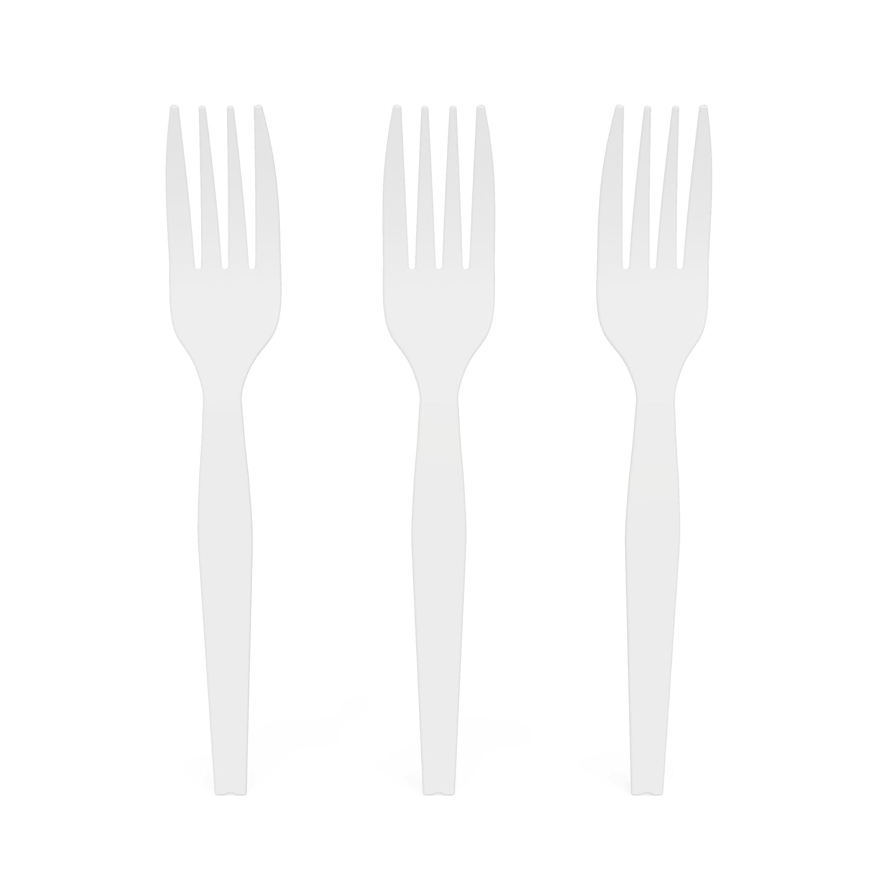 Perk™ Polystyrene Fork, Medium-Weight, White, 1000/Pack