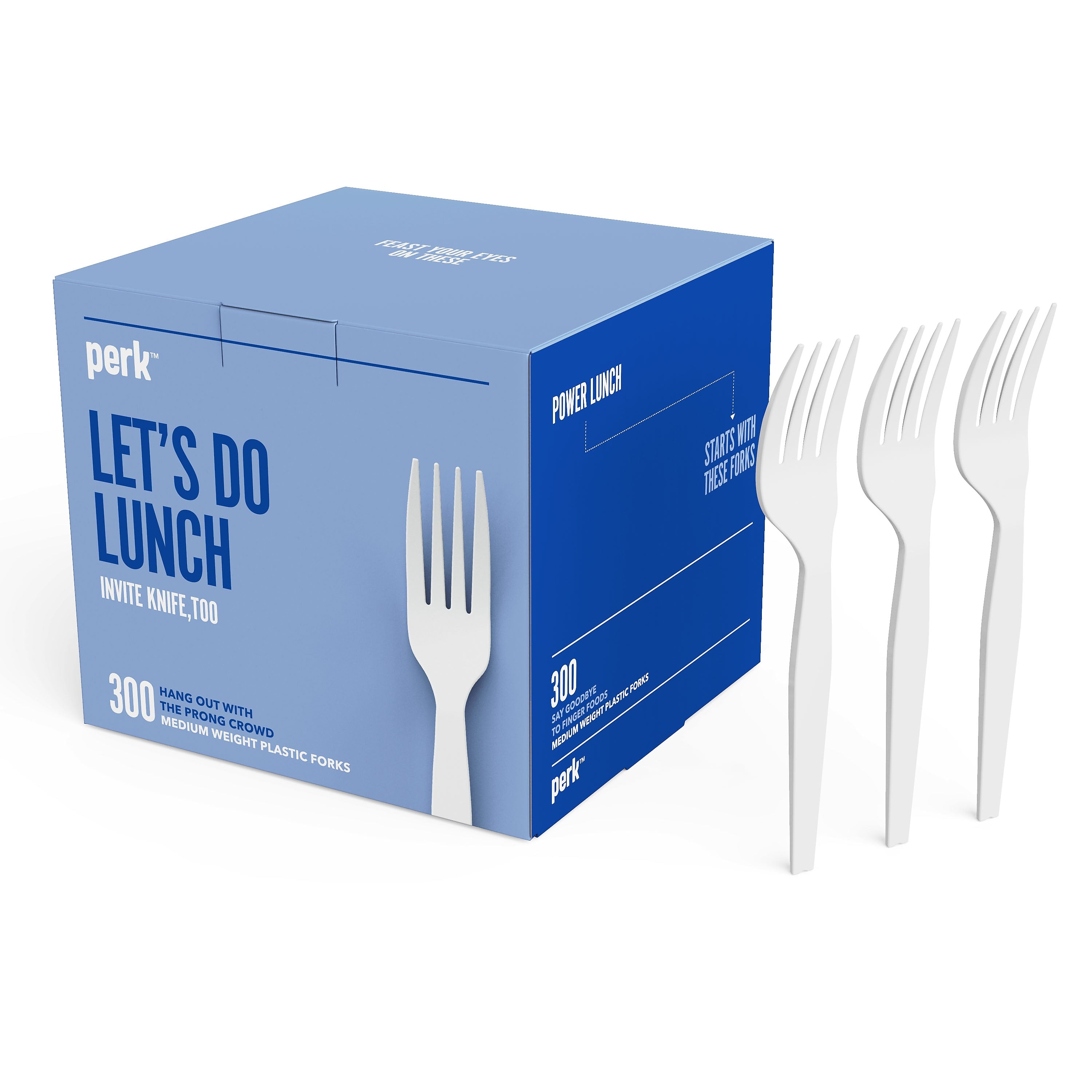 Perk™ Polystyrene Fork, Medium-Weight, White, 300/Pack