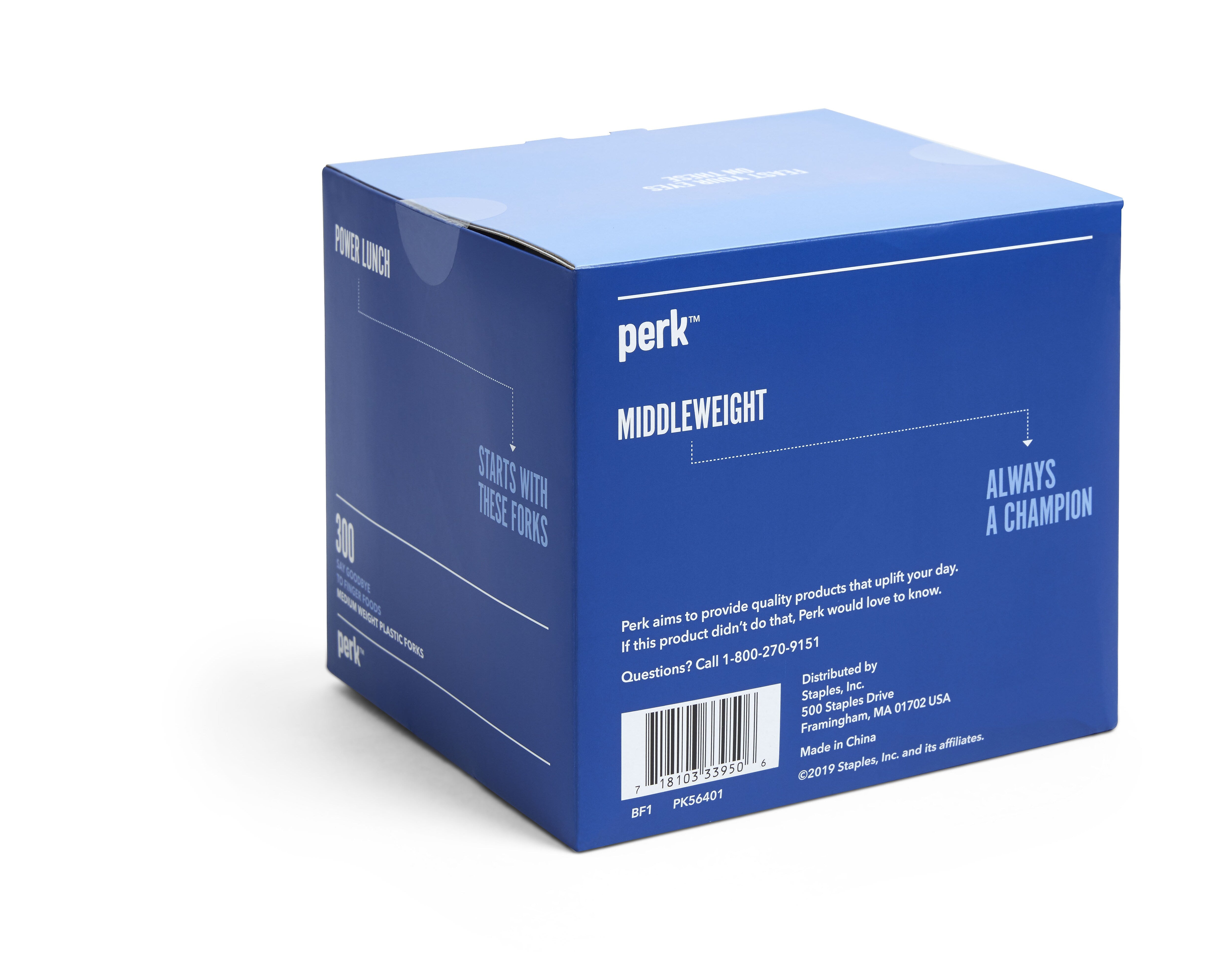 Perk™ Polystyrene Fork, Medium-Weight, White, 300/Pack