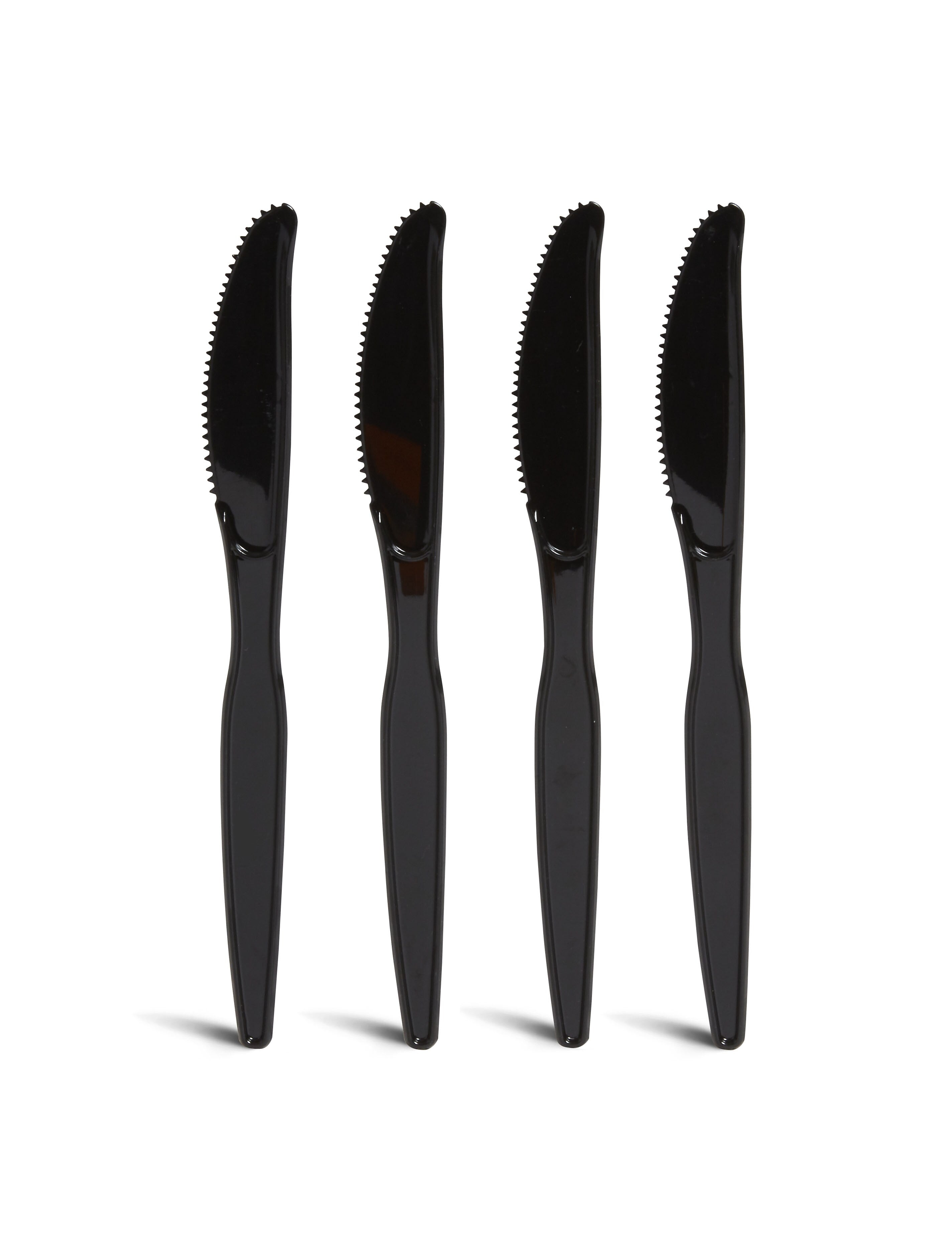 Perk™ Polystyrene Knife, Heavy-Weight, Black, 100/Pack