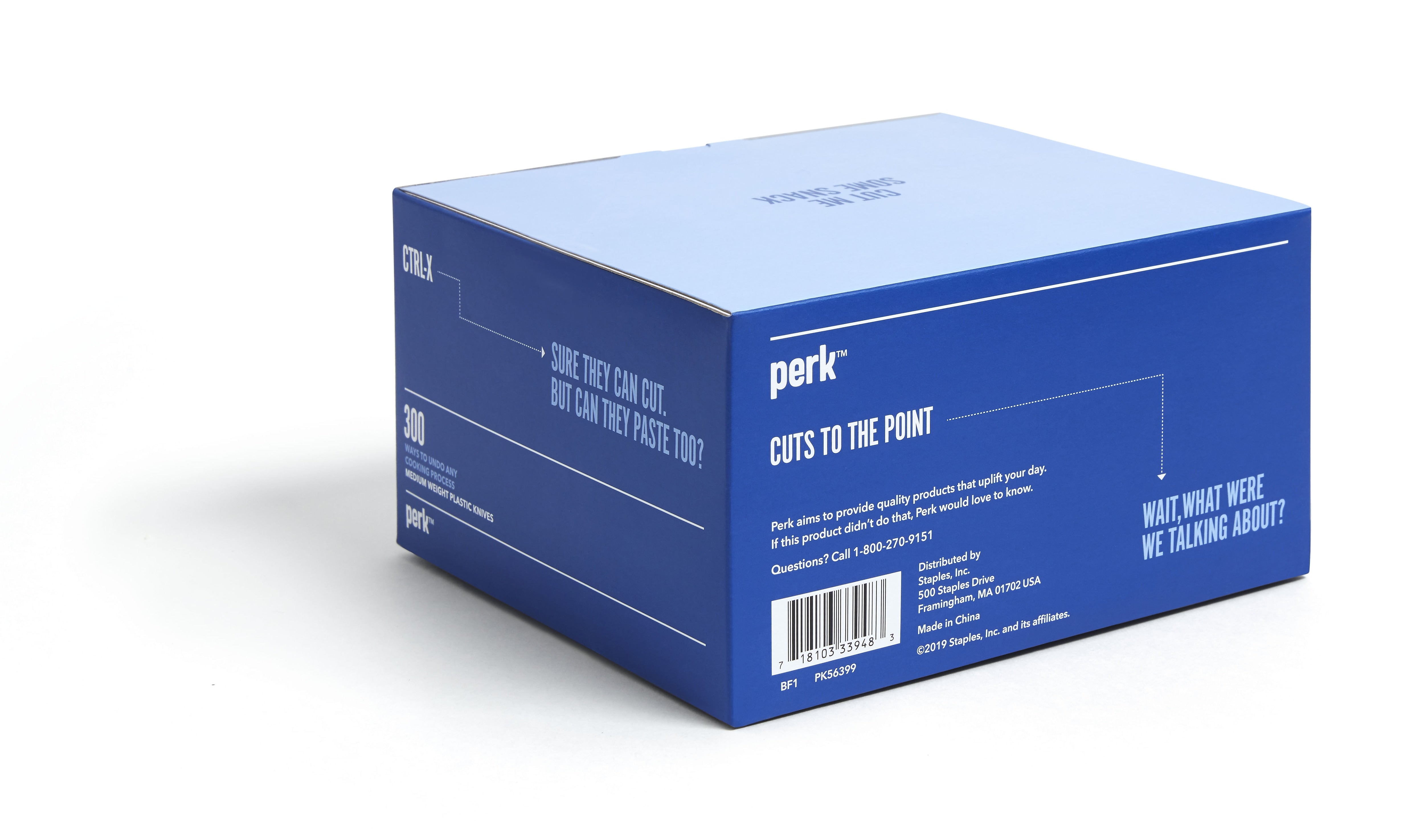 Perk™ Polystyrene Knife, Medium-Weight, White, 300/Pack