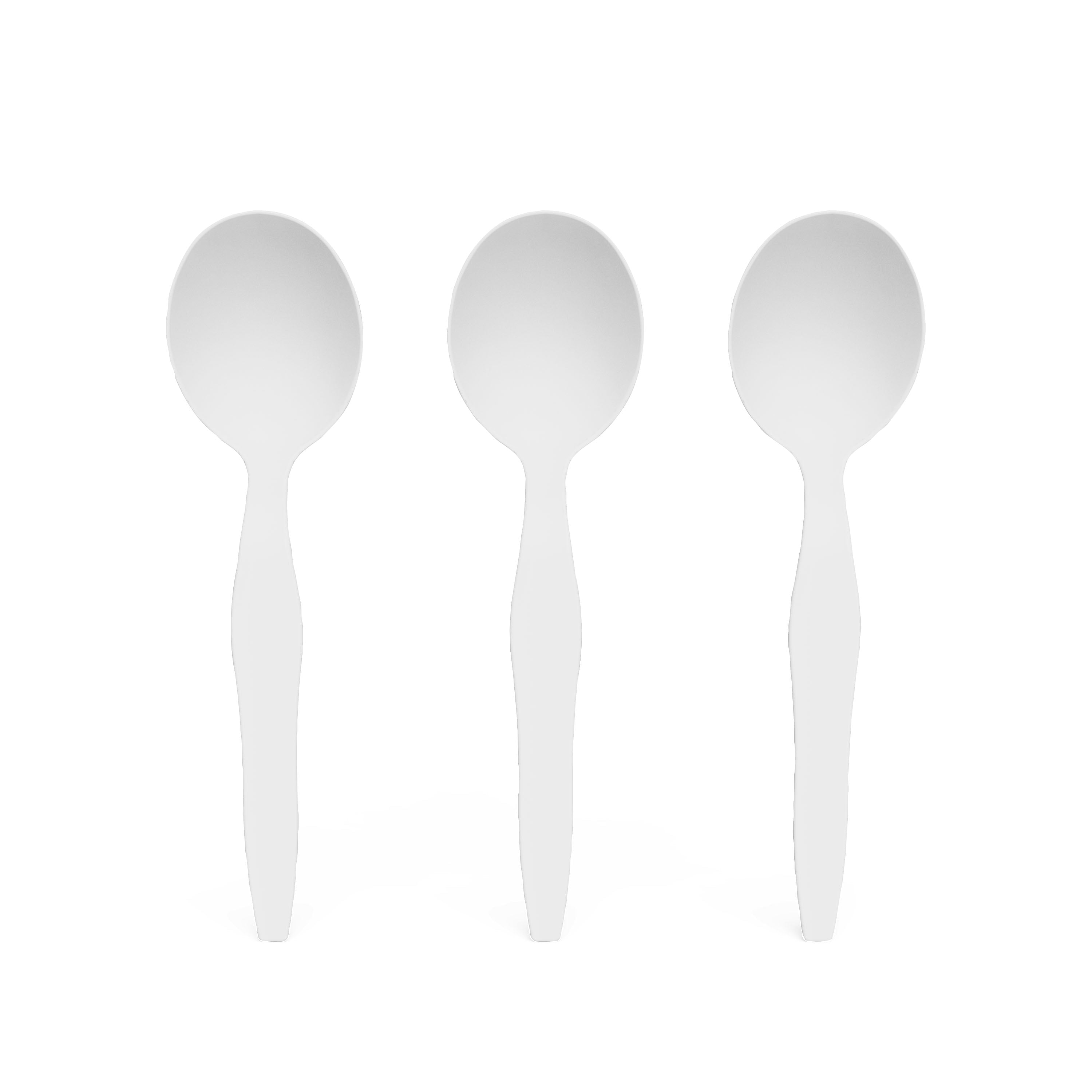 Perk™ Polystyrene Soup Spoon, Heavy-Weight, White, 1000/Carton