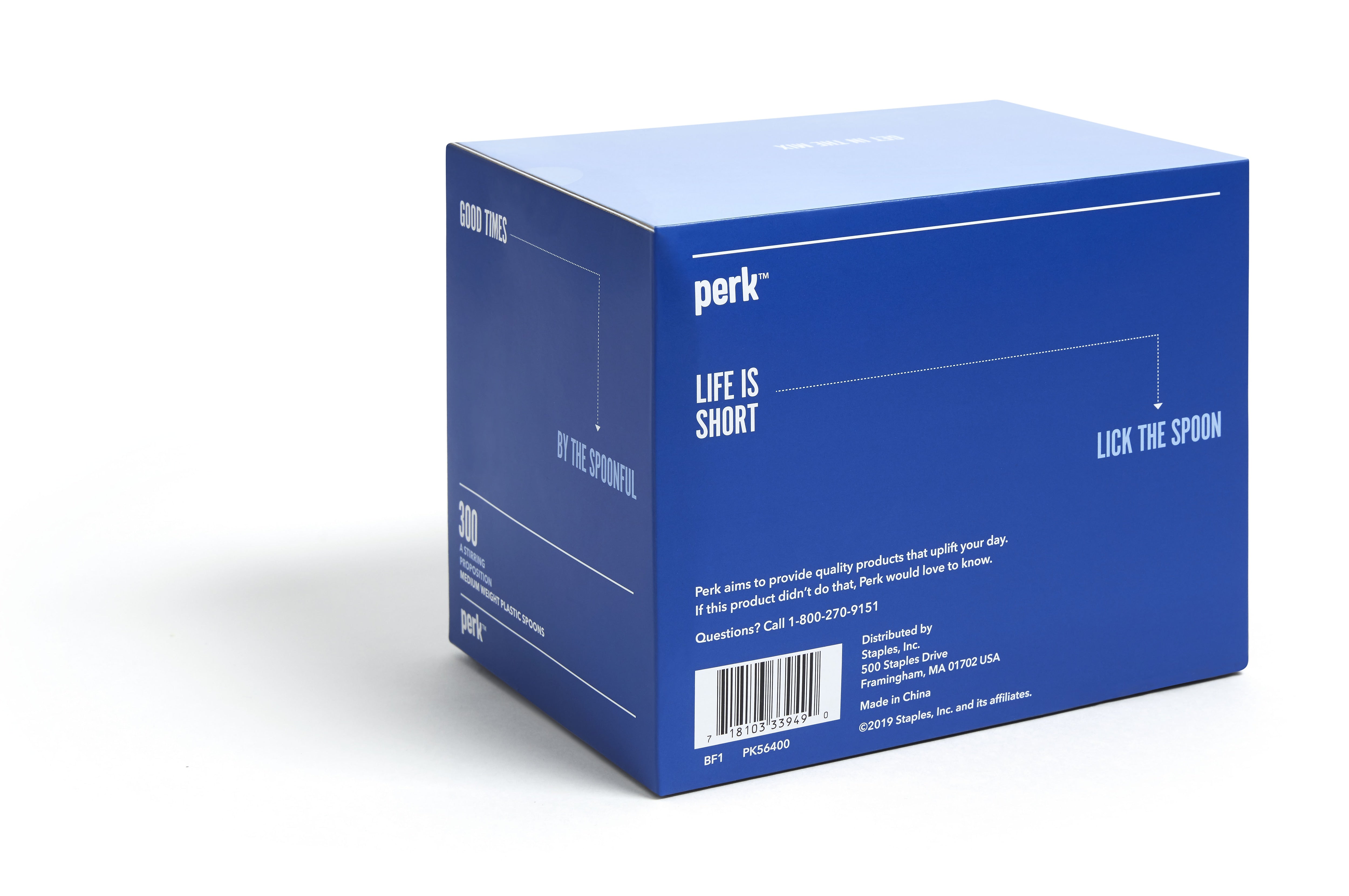Perk™ Polystyrene Spoon, Medium-Weight, White, 300/Pack