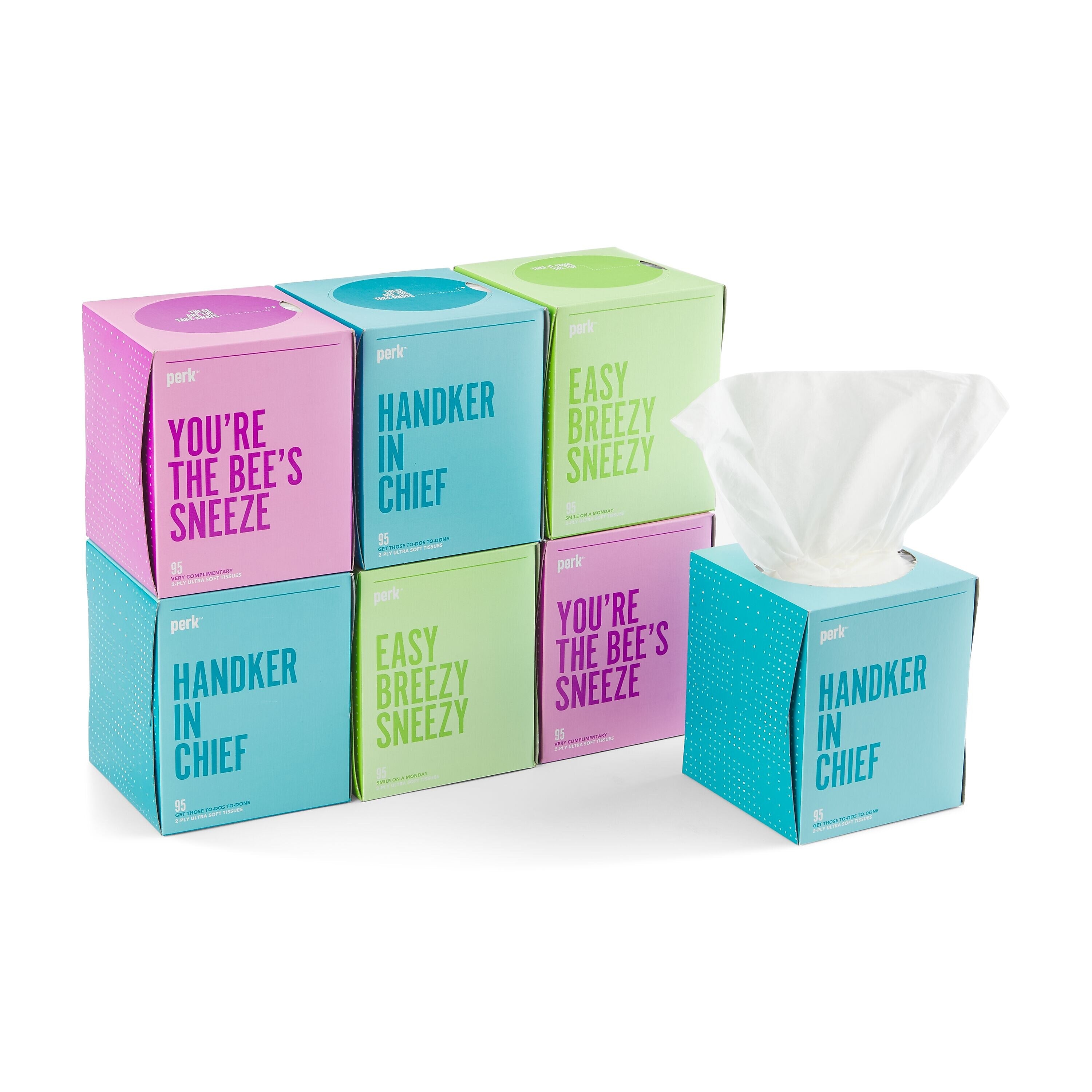 Perk™ Ultra Soft Tissue, 2-Ply, 95 Sheets/Box, 6 Boxes/Pack, 6 Packs/Carton