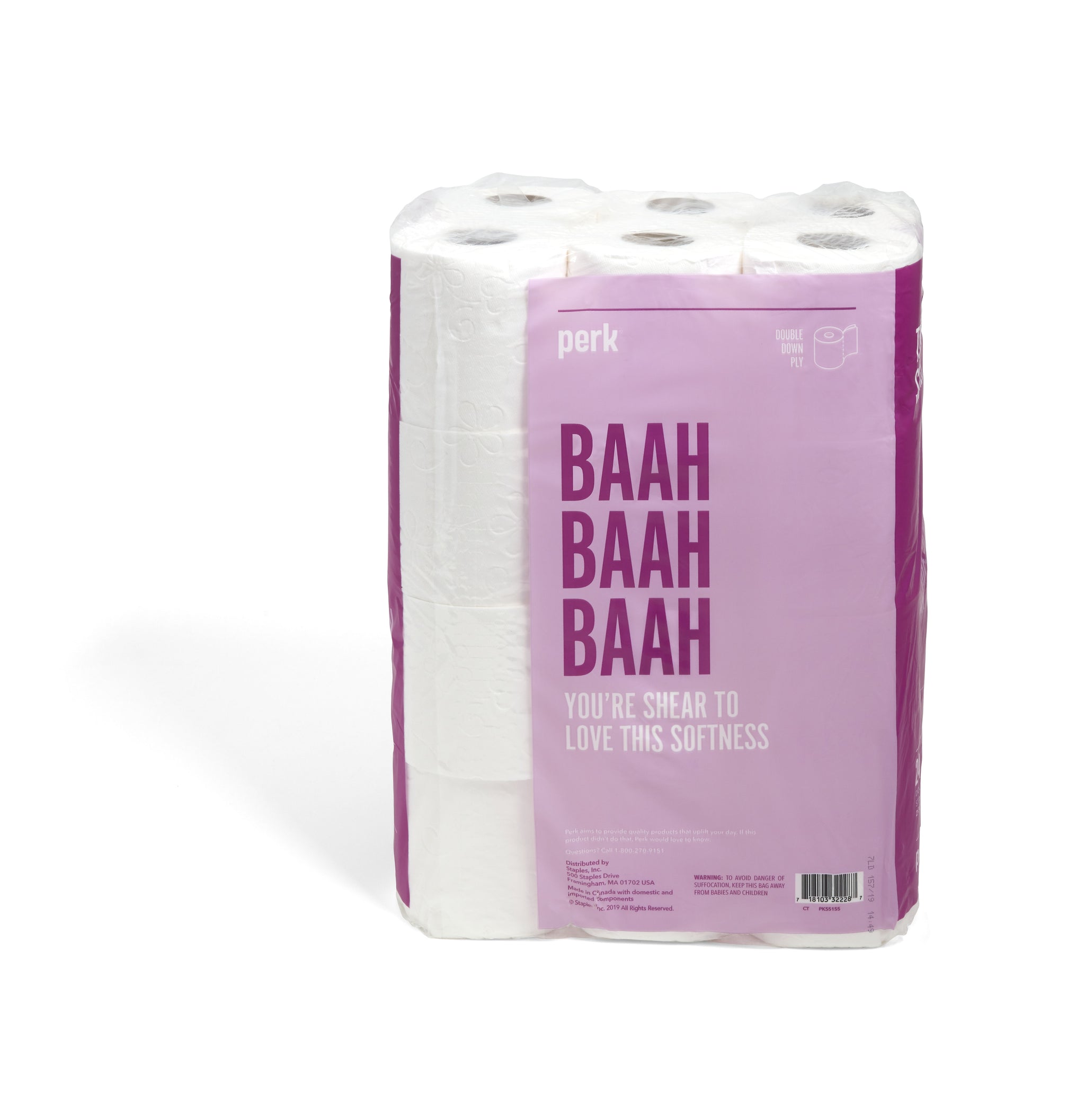 Perk™ Ultra Soft Toilet Paper, 2-ply, White, 154 Sheets/Roll, 24 Rolls/Case