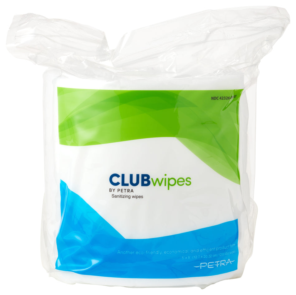 Petra Antibacterial CLUBwipes refill, 1500 Wipe/Roll, 4 Rolls/Carton