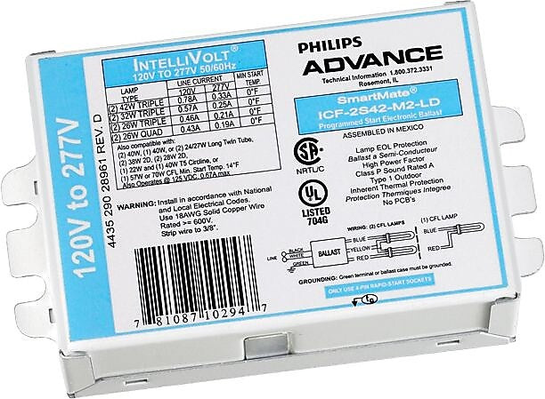 Philips Advance Electronic Ballast, Program Start, 2 Lamp T5 LED, 10/Pack