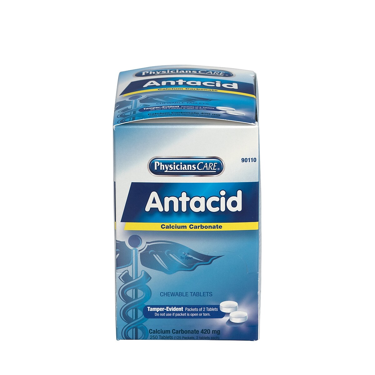 PhysiciansCare Antacid Chewable Tablets, 2/Packet, 125 Packets/Box