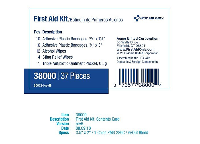 PhysiciansCare Personal 37 pc. First Aid Kit for 10 People