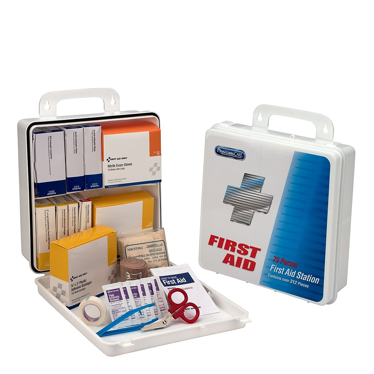 PhysiciansCare Unitized First Aid Kit, Plastic Case, 75 People, 312 Pieces
