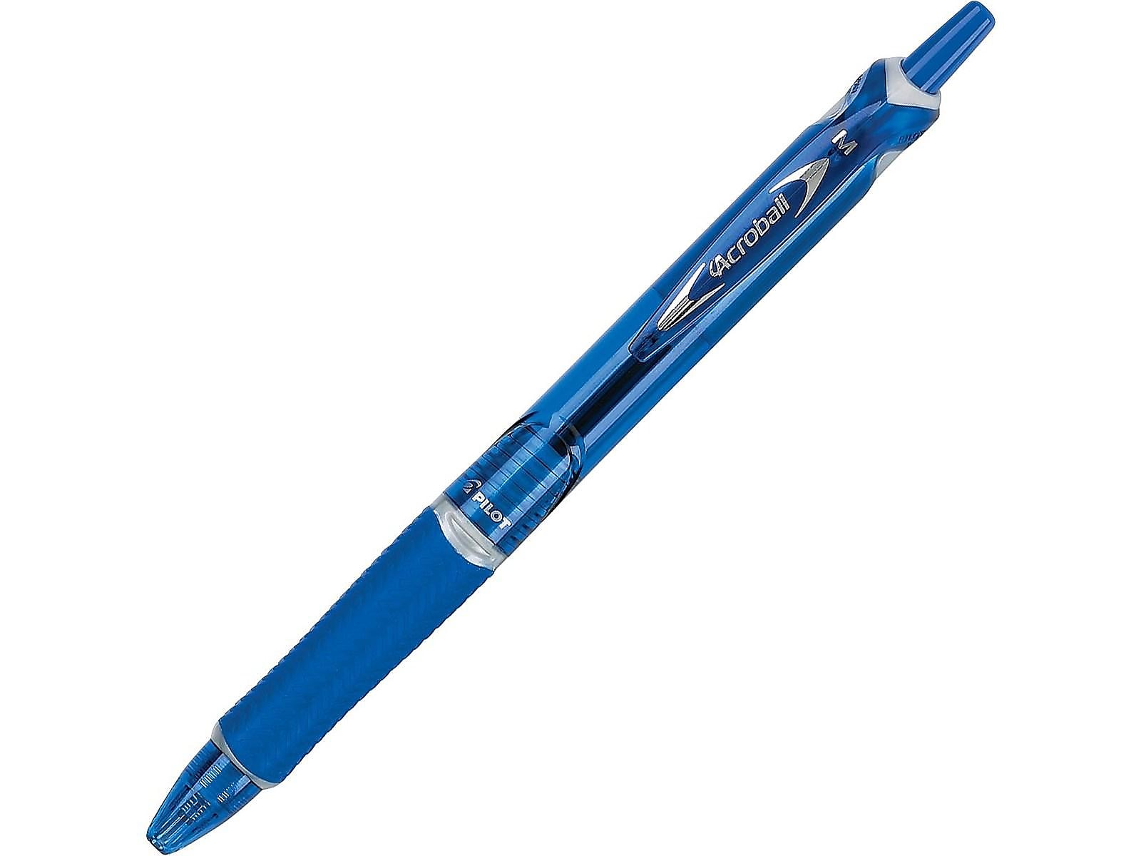 Pilot Acroball Colors Advanced Ink Retractable Ballpoint Pens, Medium Point, Blue Ink, Dozen