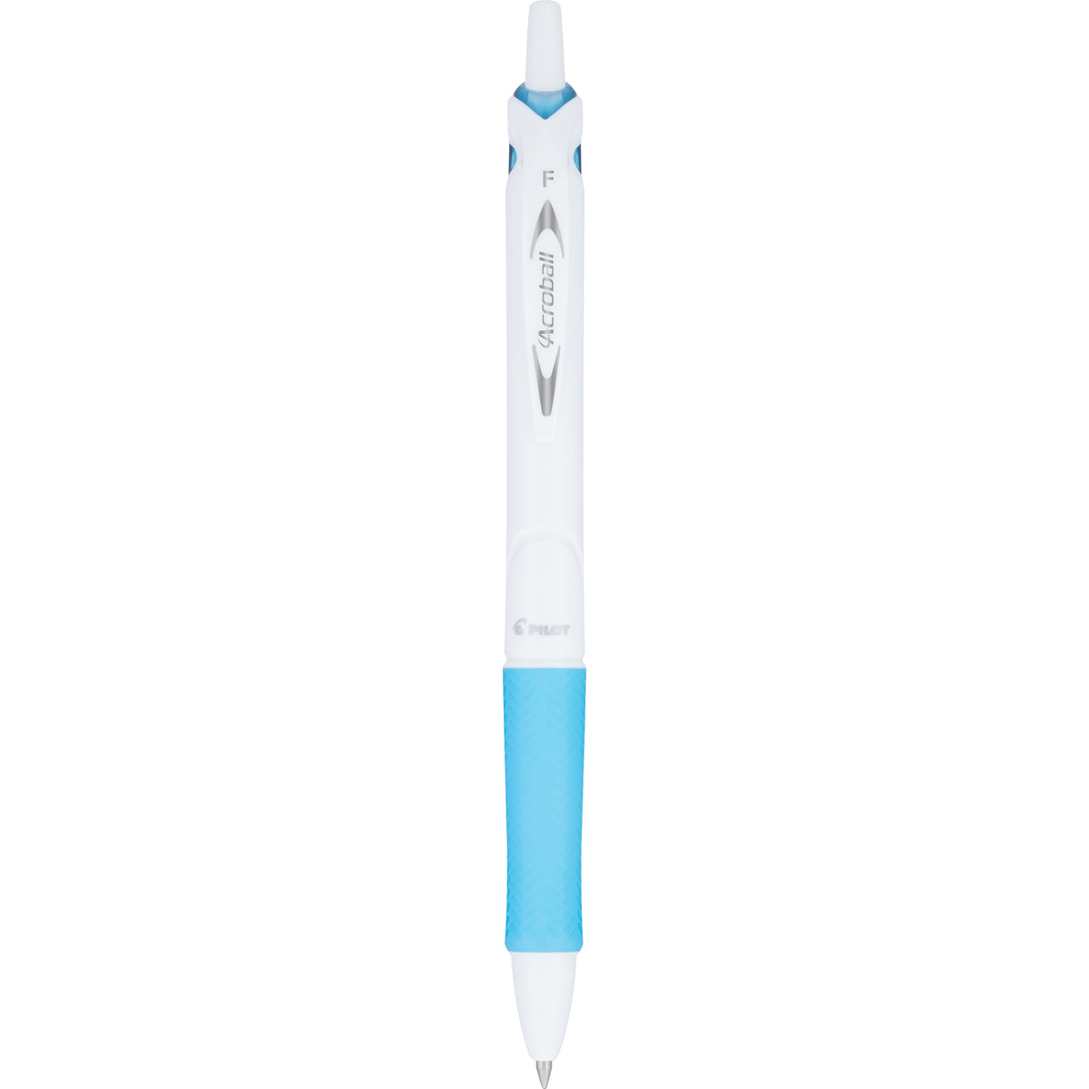 Pilot Acroball PureWhite Advanced Ink Retractable Ballpoint Pens, 0.7 mm, Fine Point, Black Ink, Dozen