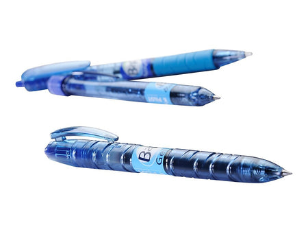 Pilot B2P Bottle 2 Pen Retractable Ballpoint Pens, Medium Point, Blue Ink, Dozen