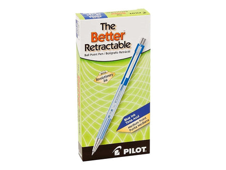 Pilot Better Retractable Ballpoint Pens, Medium Point, Blue Ink, Dozen