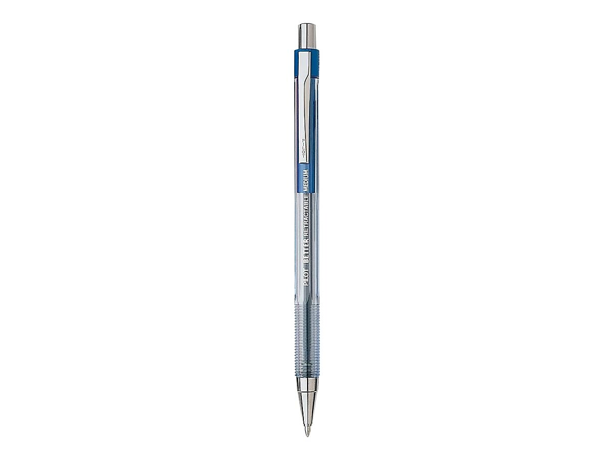 Pilot Better Retractable Ballpoint Pens, Medium Point, Blue Ink, Dozen