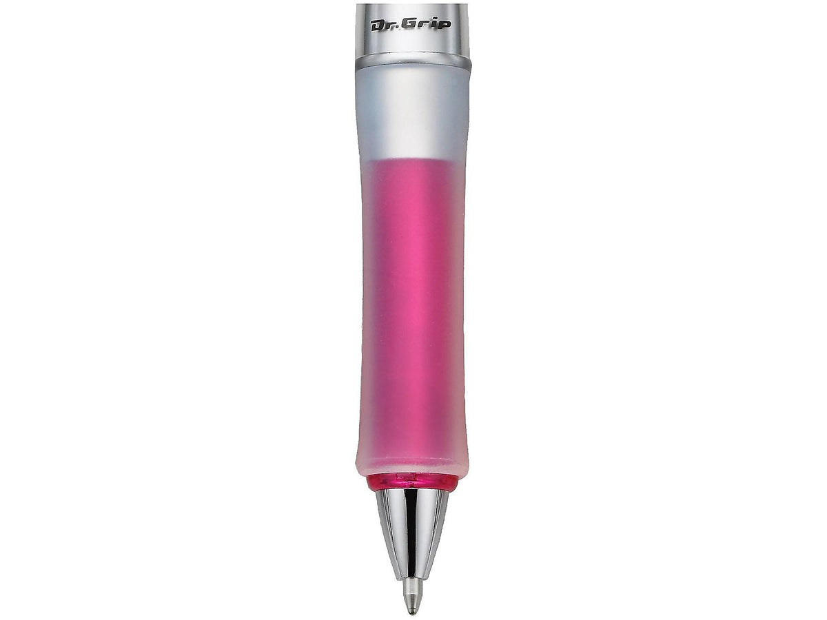 Pilot Dr. Grip Center of Gravity Retractable Ballpoint Pen, Medium Point, Black Ink, Pink Grip