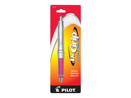 Pilot Dr. Grip Center of Gravity Retractable Ballpoint Pen, Medium Point, Black Ink, Pink Grip