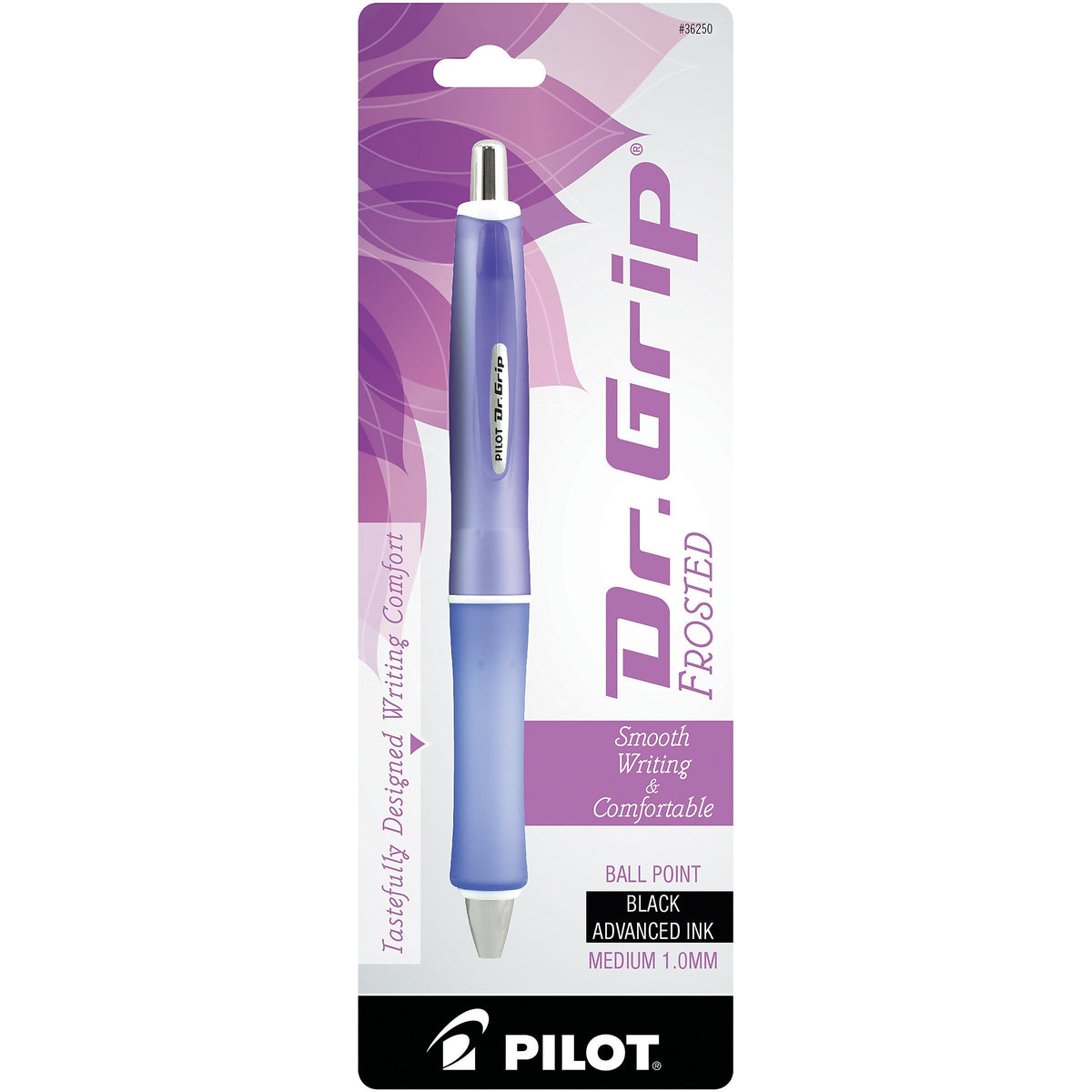 Pilot Dr. Grip Frosted Retractable Ballpoint Pen, Medium Point, Black Ink