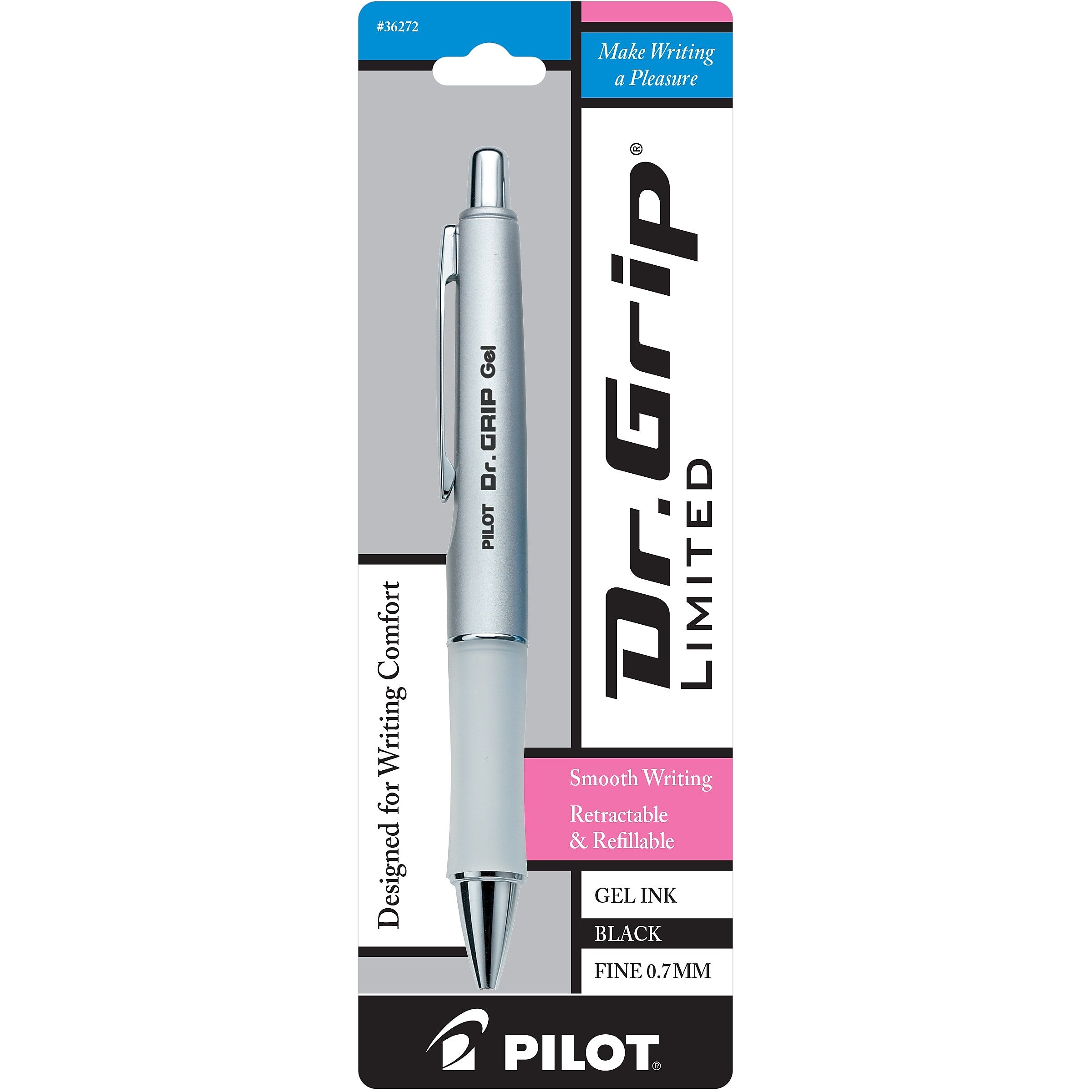 Pilot Dr. Grip Ltd. Retractable Gel Pen, Fine Point, Black Ink