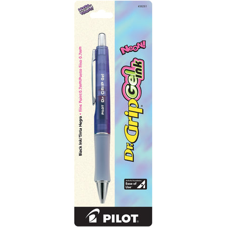 Pilot Dr. Grip Retractable Gel Pen, Fine Point, Black Ink