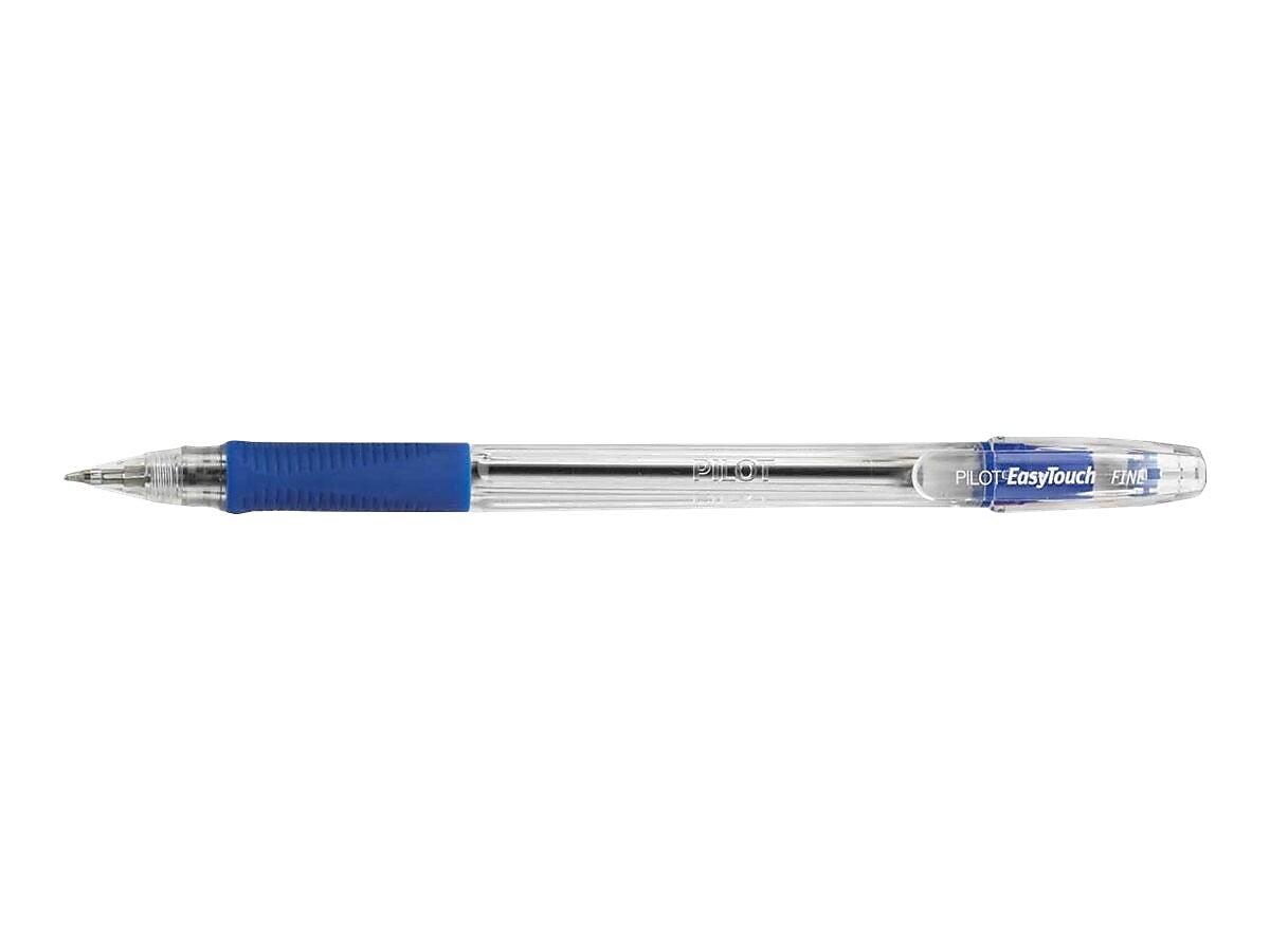 Pilot EasyTouch Ballpoint Pens, Fine Point, Blue Ink, Dozen