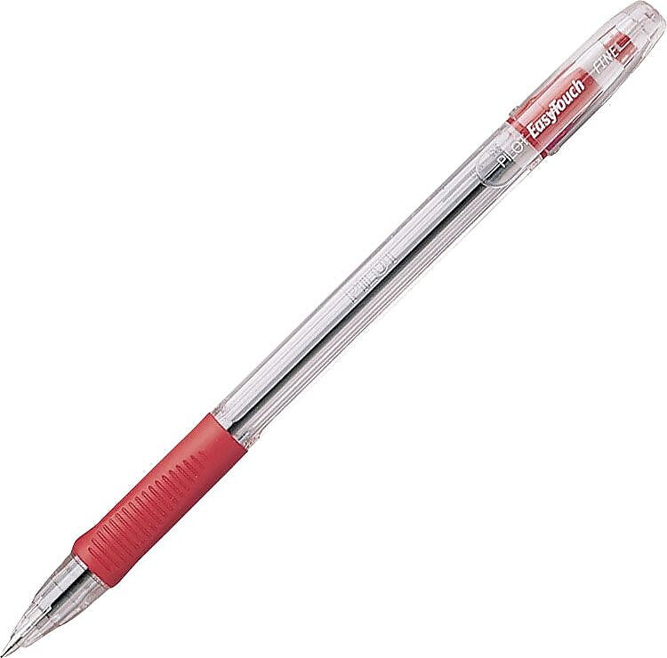 Pilot EasyTouch Ballpoint Pens, Fine Point, Red Ink, Dozen