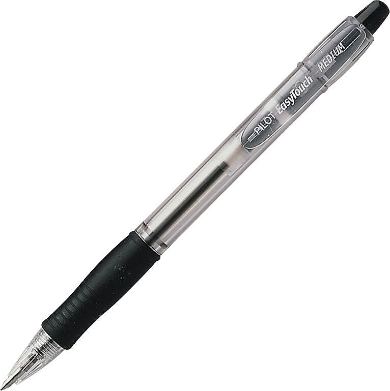 Pilot EasyTouch Retractable Ballpoint Pen, Medium Point, Black Ink