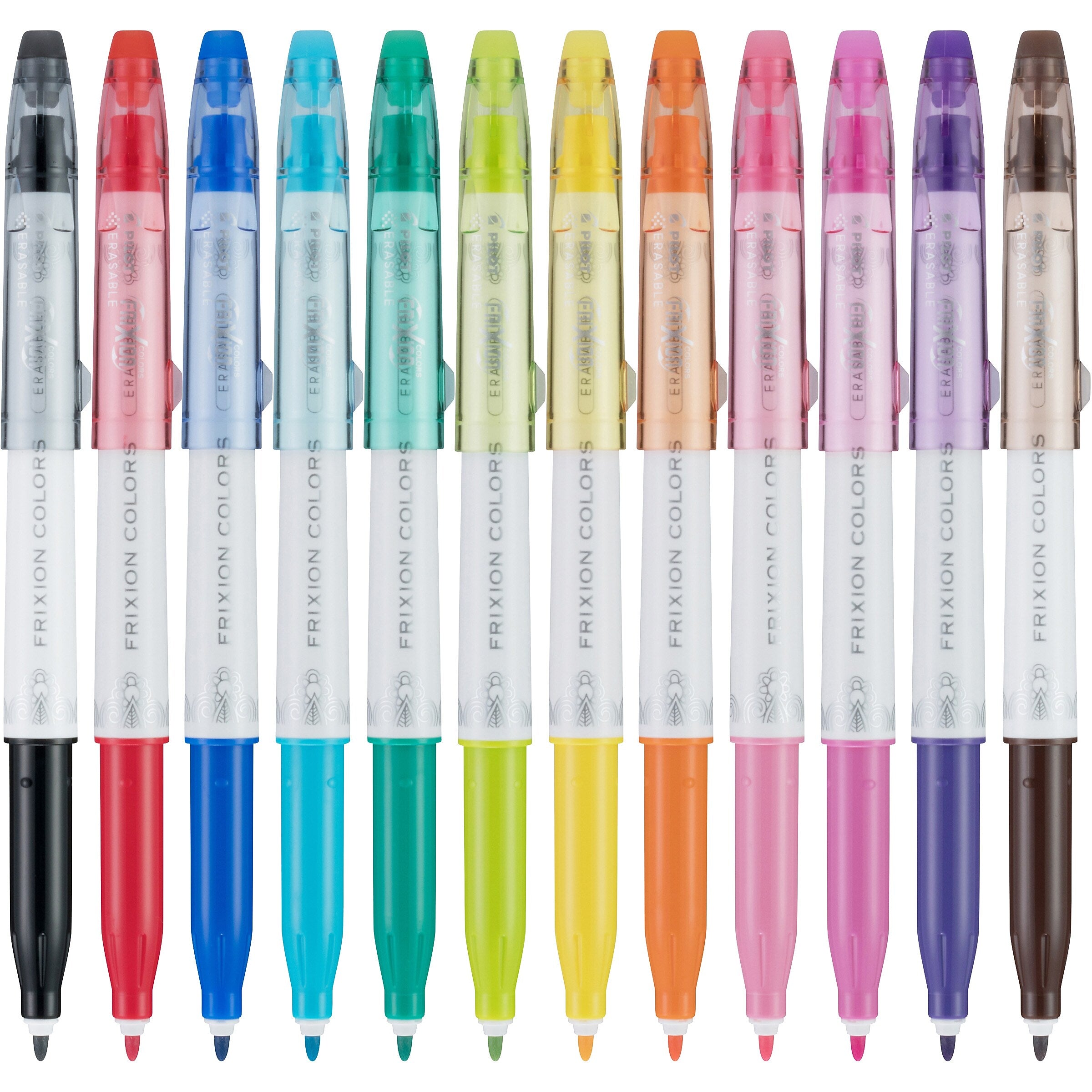 Pilot FriXion Colors Erasable Marker Pens, Bold Point, Assorted Ink, Dozen