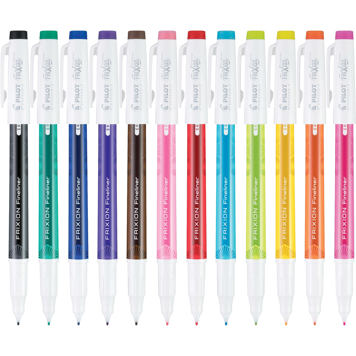 Pilot FriXion Fineliner Erasable Marker Pens, Fine Point, Assorted Ink, Dozen