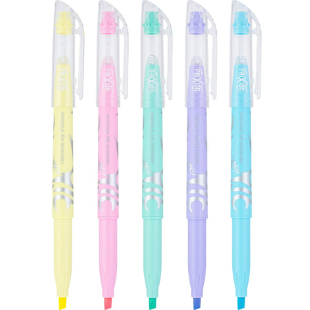 Pilot FriXion Light Pastel Erasable Highlighters, Chisel Tip, Assorted Ink, 5/Pack