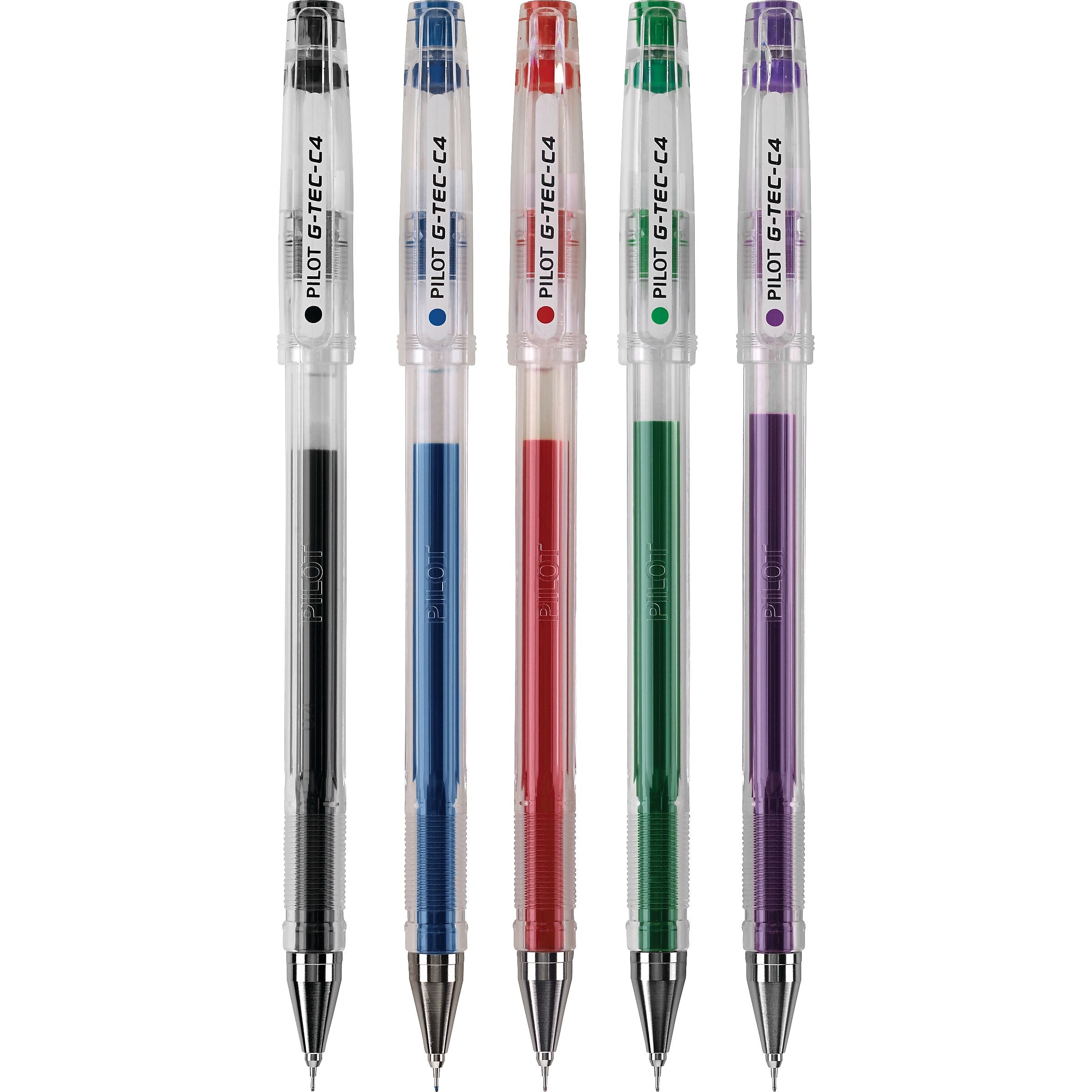 Pilot G-Tec-C Gel Pens, Ultra Fine Point, Assorted Ink, 5/Pack