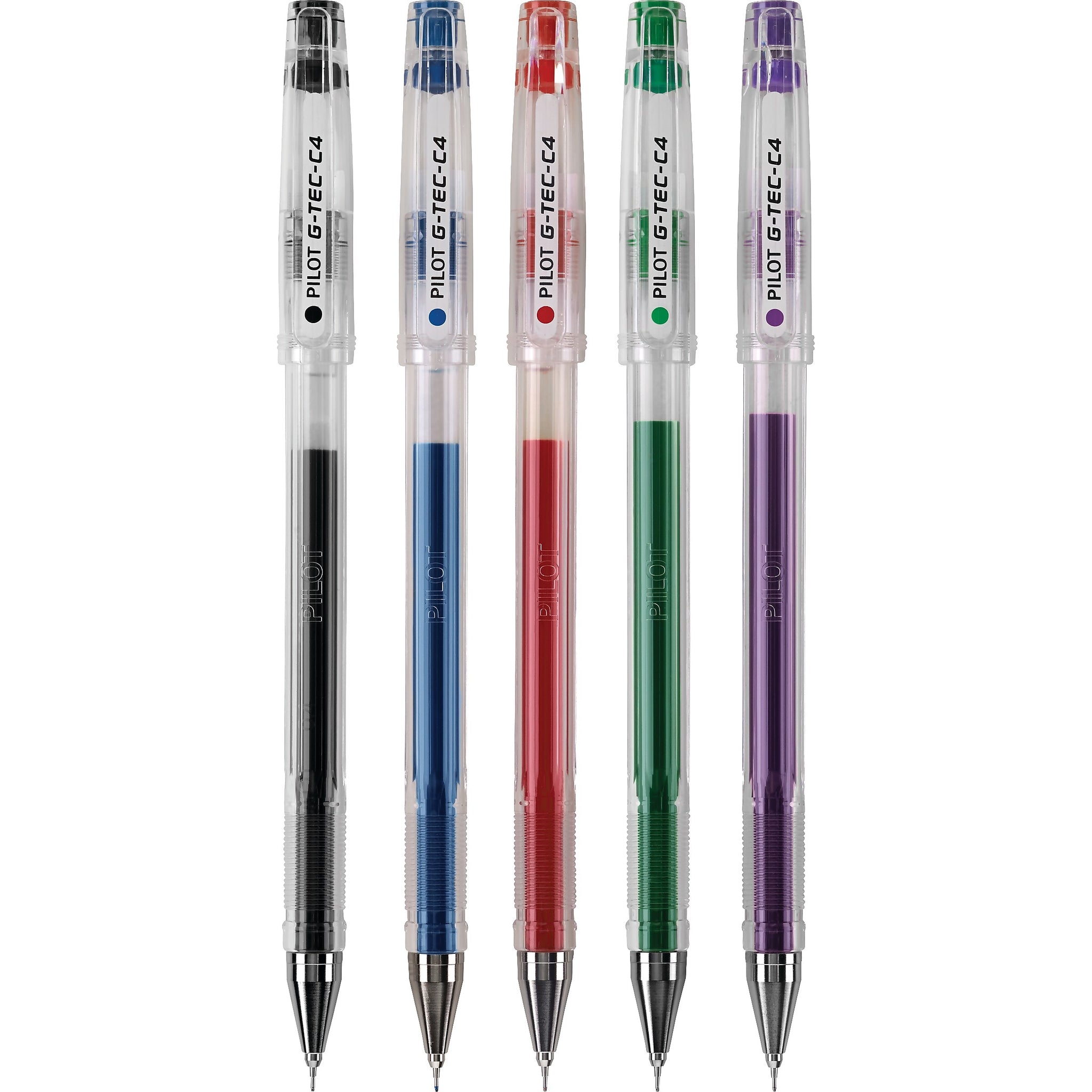 Pilot G-Tec-C Gel Pens, Ultra Fine Point, Assorted Ink, 5/Pack