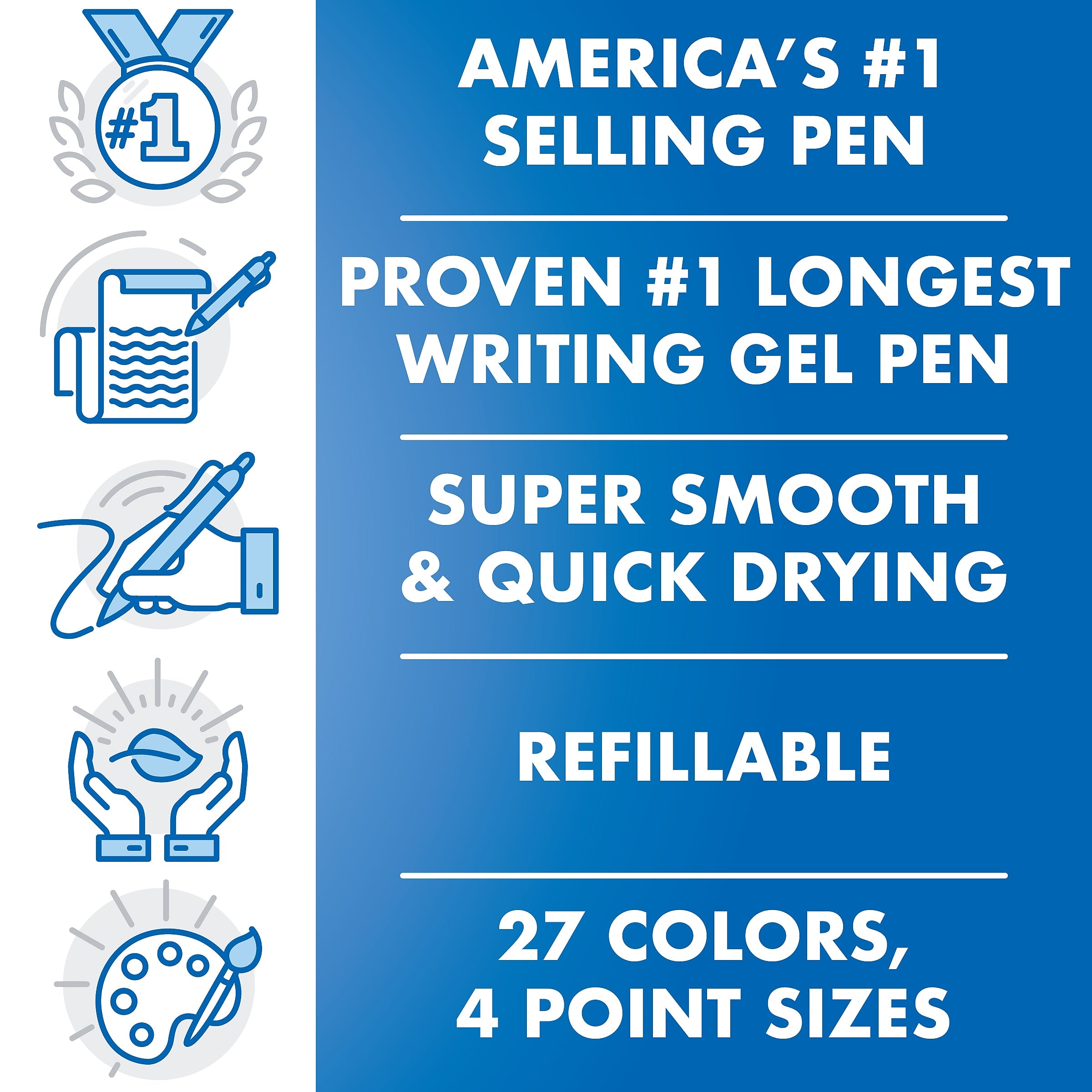 Pilot G2 Gel-Ink Pen Refill, Extra Fine Tip, Blue Ink, 2/Pack