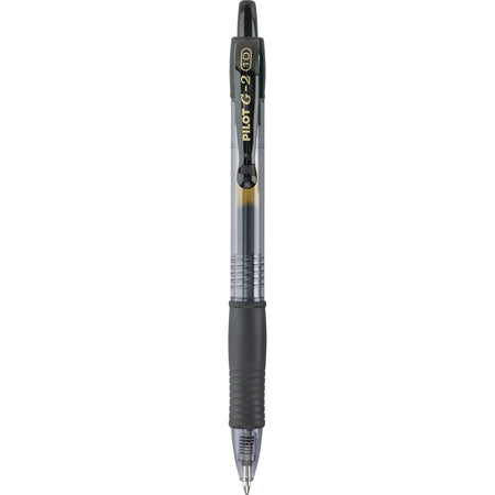 Pilot G2 Retractable Gel Pens, Bold Point, Black Ink, Dozen