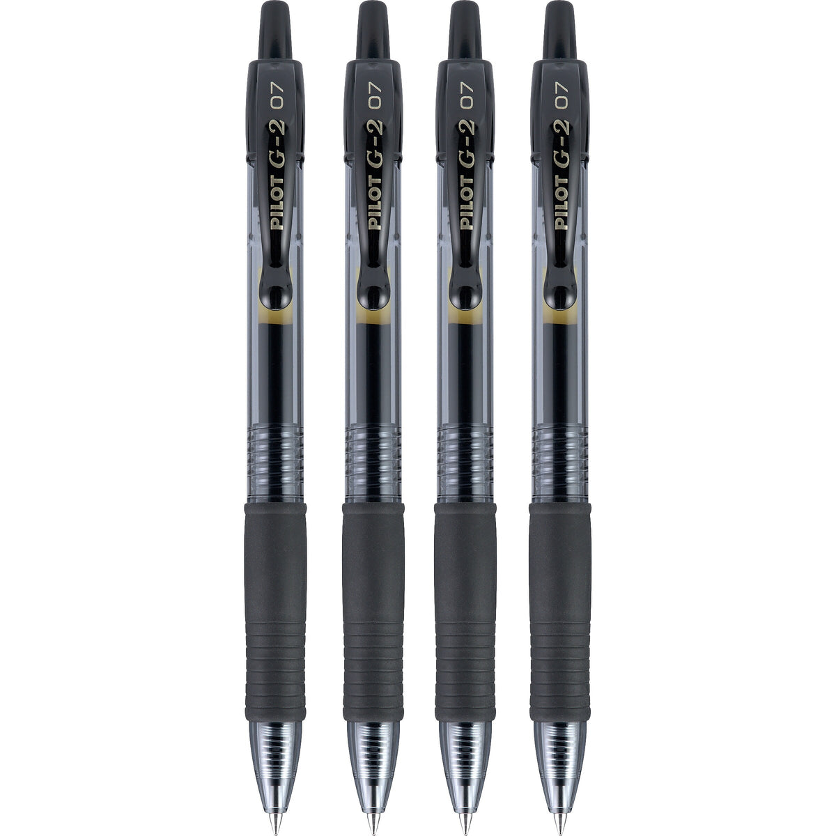 Pilot G2 Retractable Gel Pens, Fine Point, Black Ink, 4/Pack