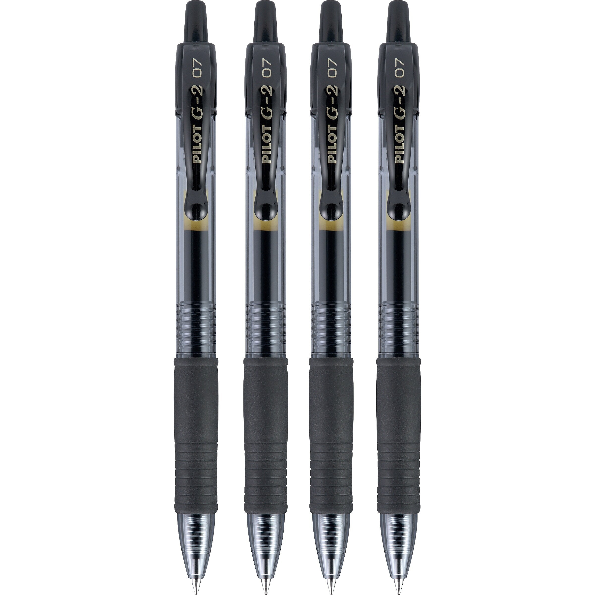 Pilot G2 Retractable Gel Pens, Fine Point, Black Ink, 4/Pack