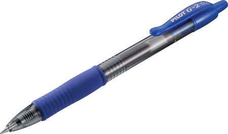 Pilot G2 Retractable Gel Pens, Fine Point, Blue Ink, 2/Pack