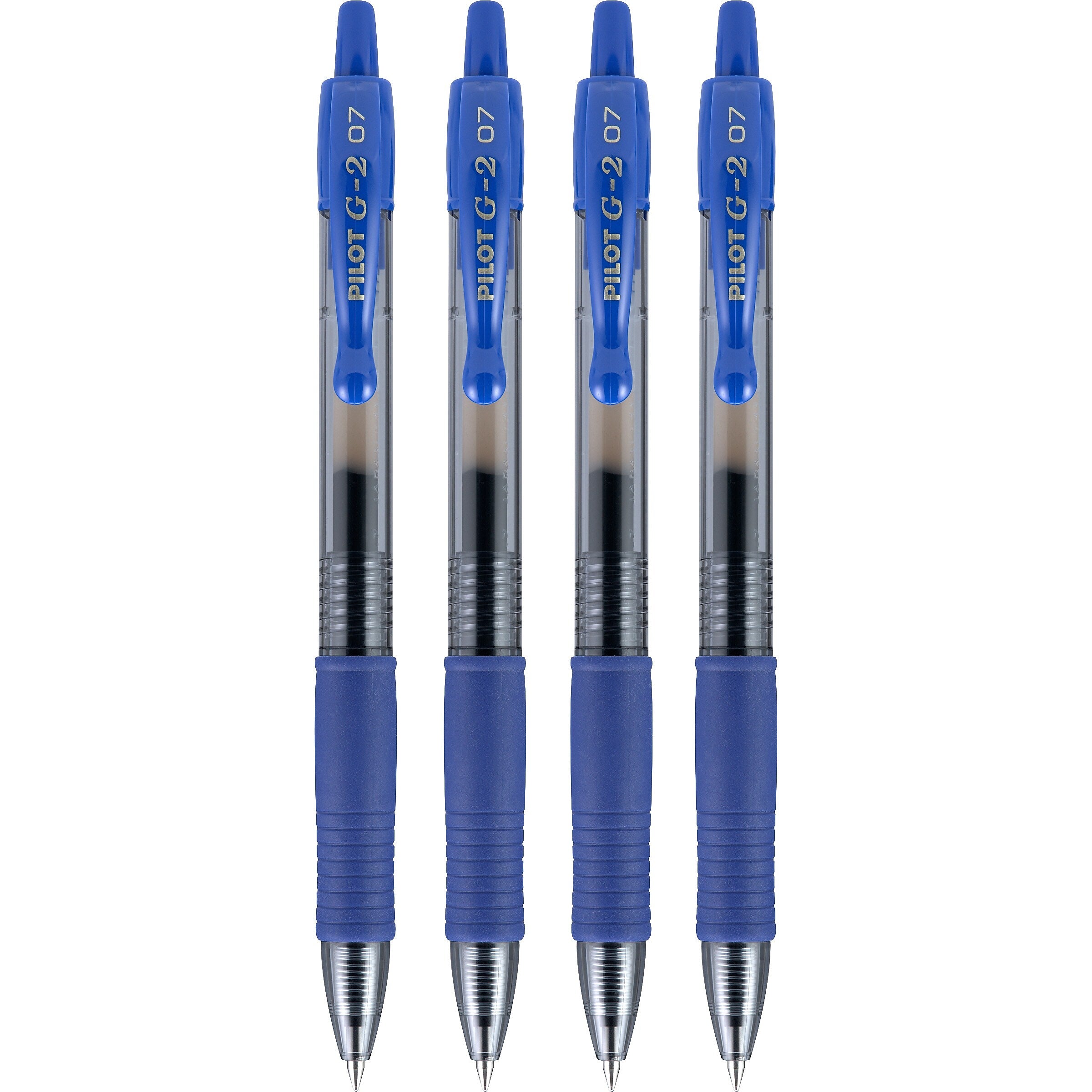 Pilot G2 Retractable Gel Pens, Fine Point, Blue Ink, 4/Pack