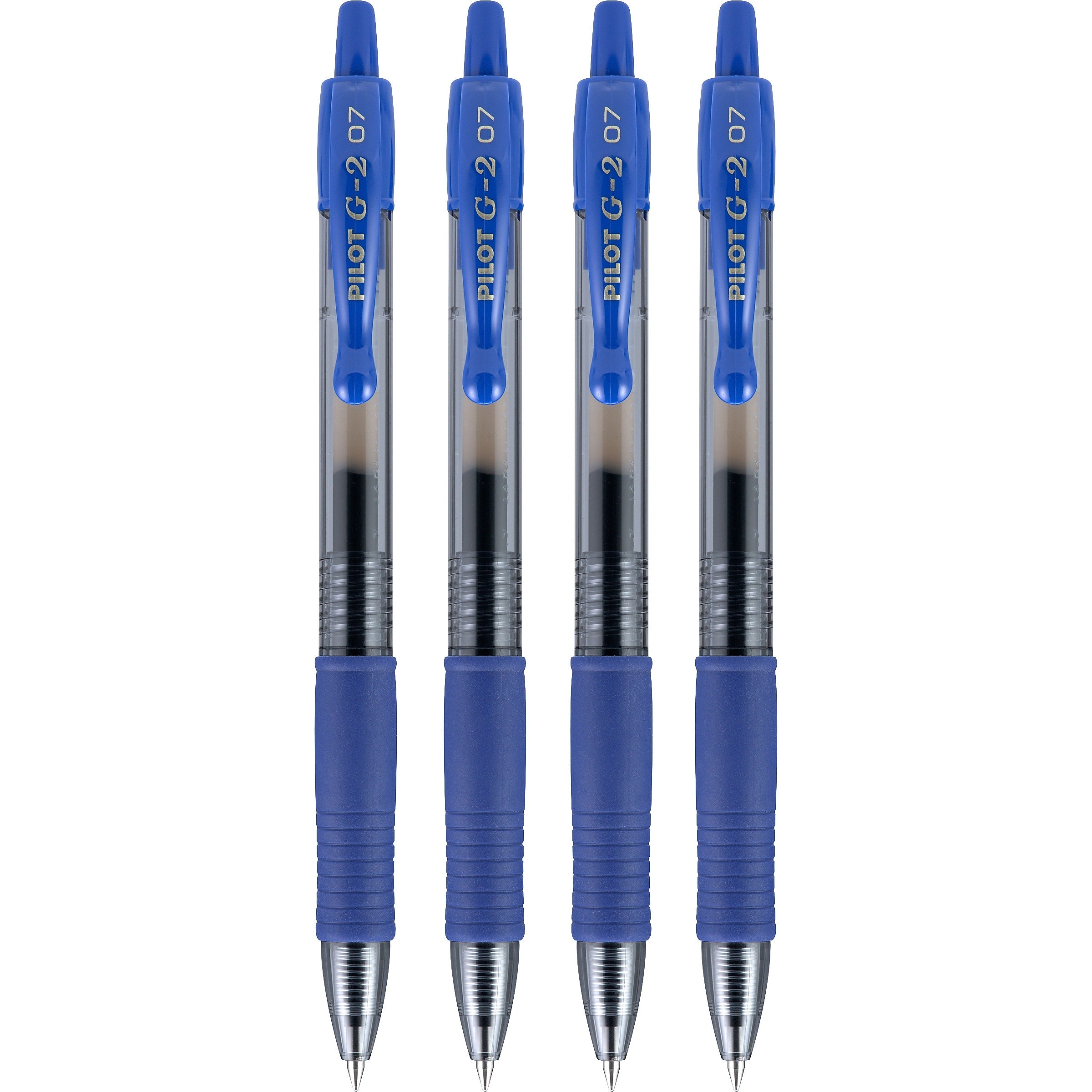 Pilot G2 Retractable Gel Pens, Fine Point, Blue Ink, 4/Pack