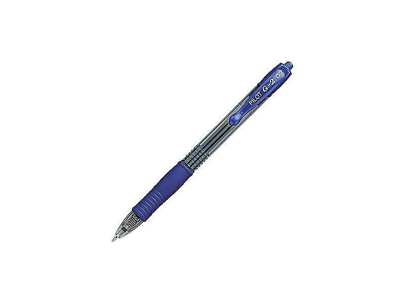 Pilot G2 Retractable Gel Pens, Fine Point, Blue Ink, Dozen