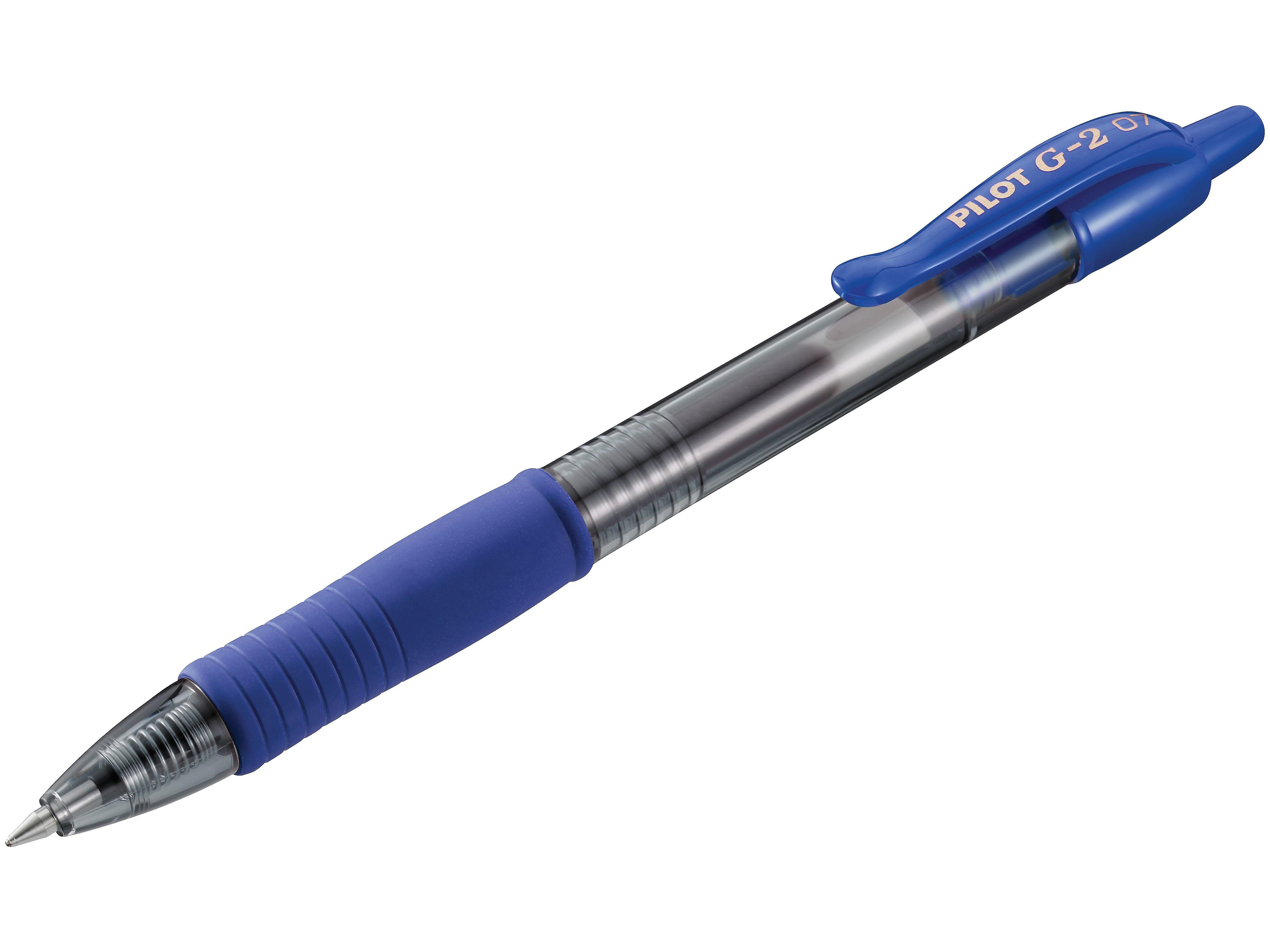 Pilot G2 Retractable Gel Pens, Fine Point, Blue Ink, Dozen