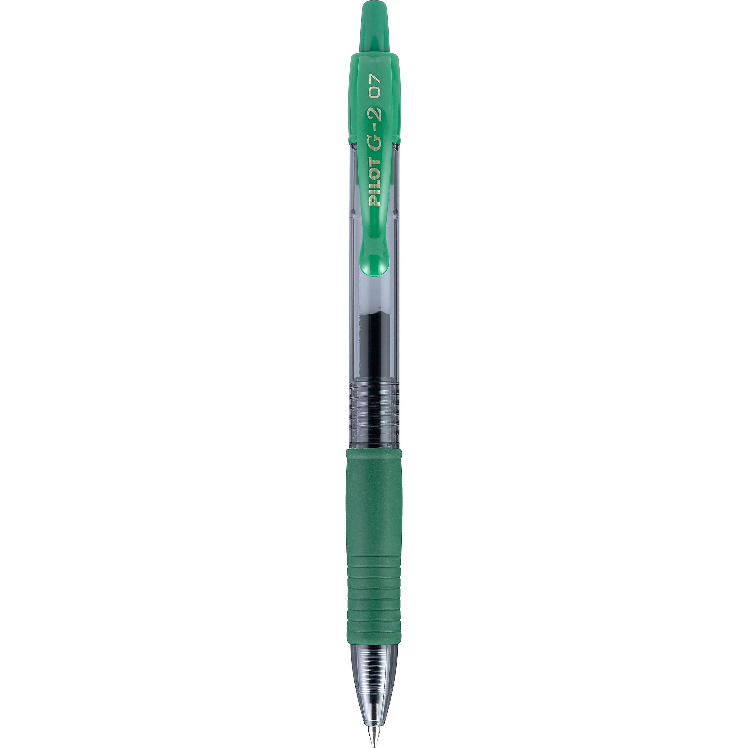 Pilot G2 Retractable Gel Pens, Fine Point, Green Ink, Dozen