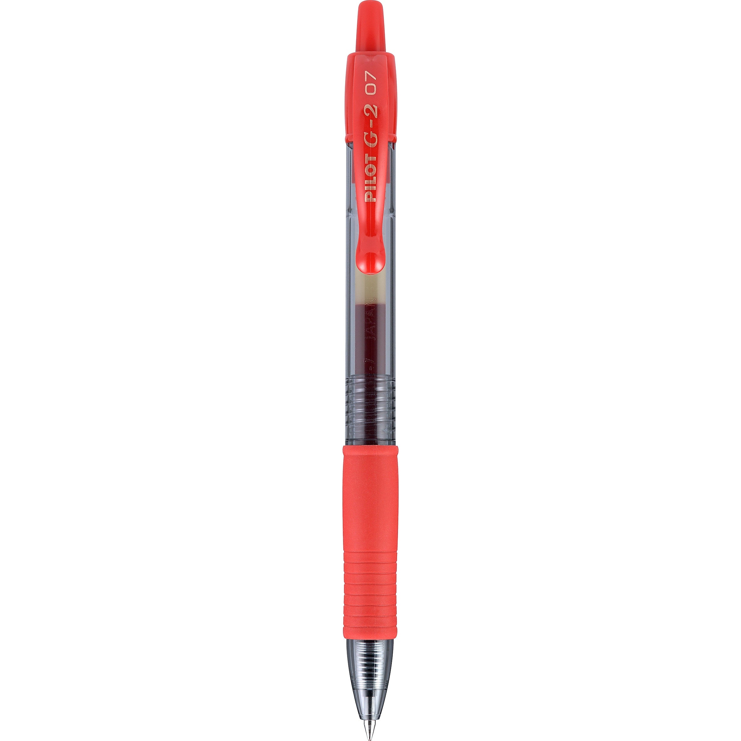 Pilot G2 Retractable Gel Pens, Fine Point, Red Ink, Dozen