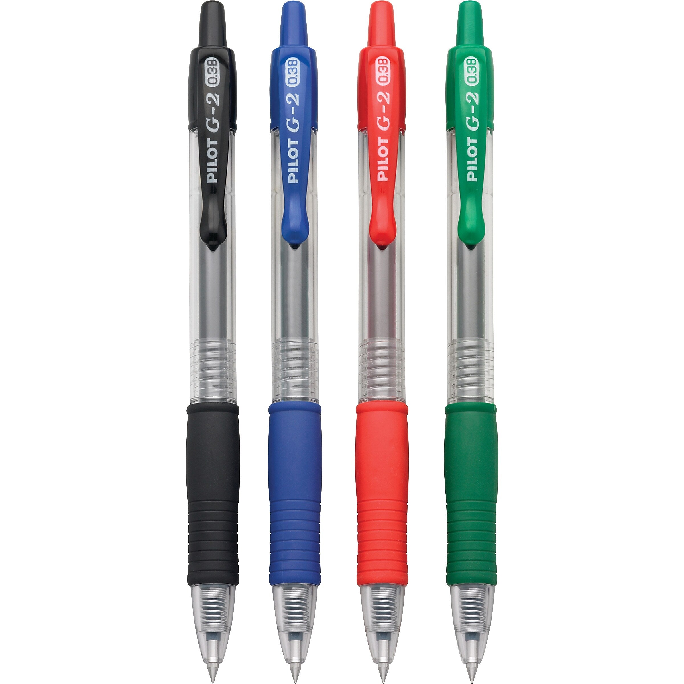 Pilot G2 Retractable Gel Pens, Ultra Fine Point, Assorted Ink, 4/Pack