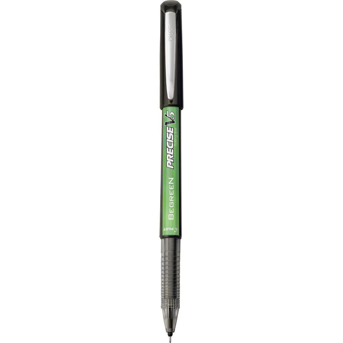 Pilot Precise V5 BeGreen Rollerball Pens, Extra Fine Point, Black Ink, Dozen