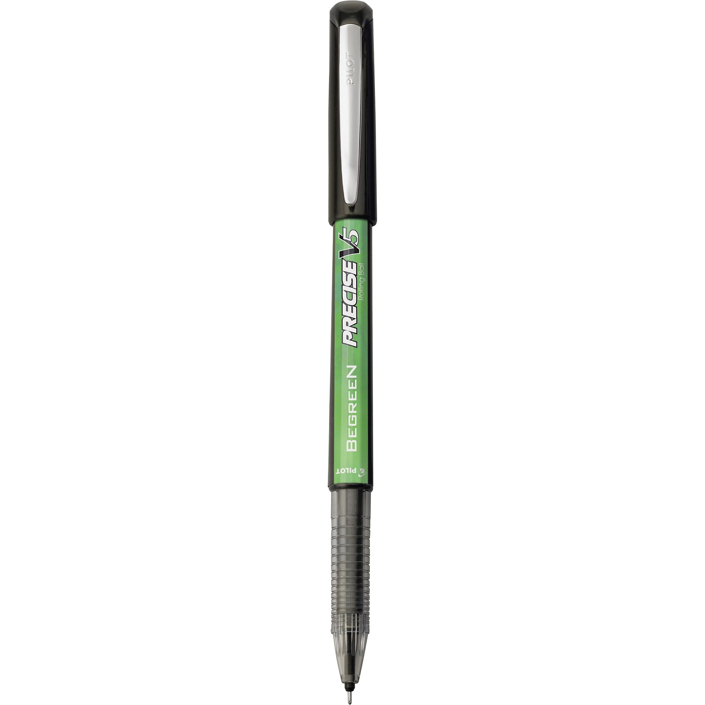 Pilot Precise V5 BeGreen Rollerball Pens, Extra Fine Point, Black Ink, Dozen