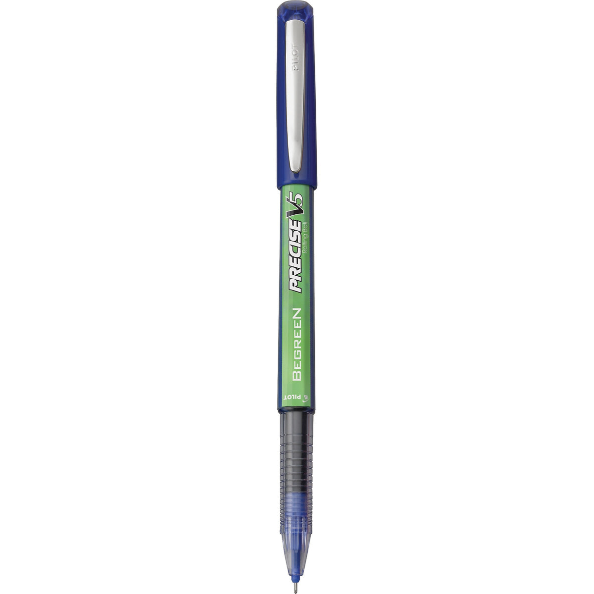 Pilot Precise V5 BeGreen Rollerball Pens, Extra Fine Point, Blue Ink, Dozen