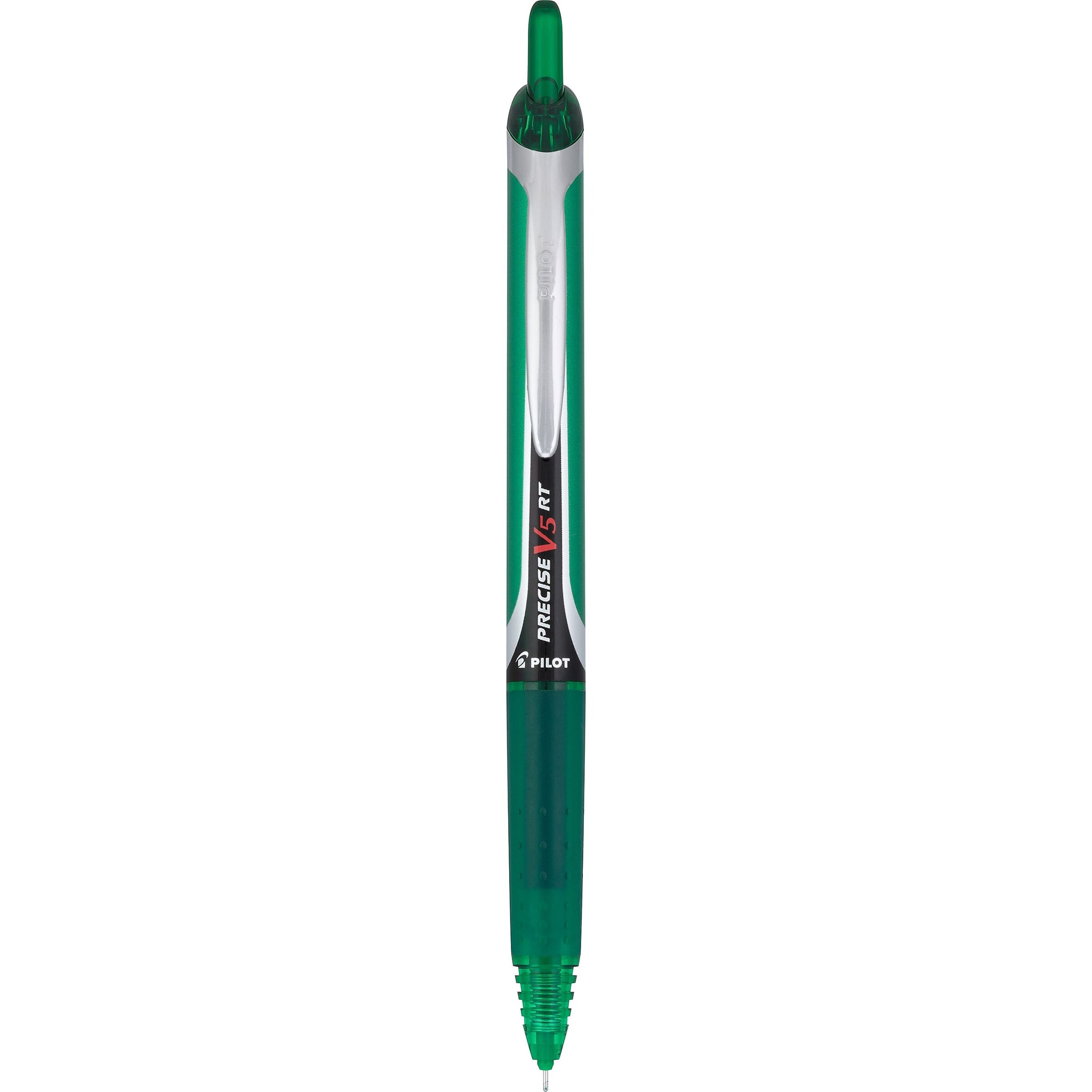 Pilot Precise V5 Retractable Rollerball Pen, Extra Fine Point, Green Ink
